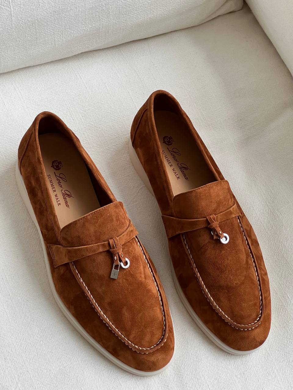 Loro Piana Tassel Lock Suede Loafers
