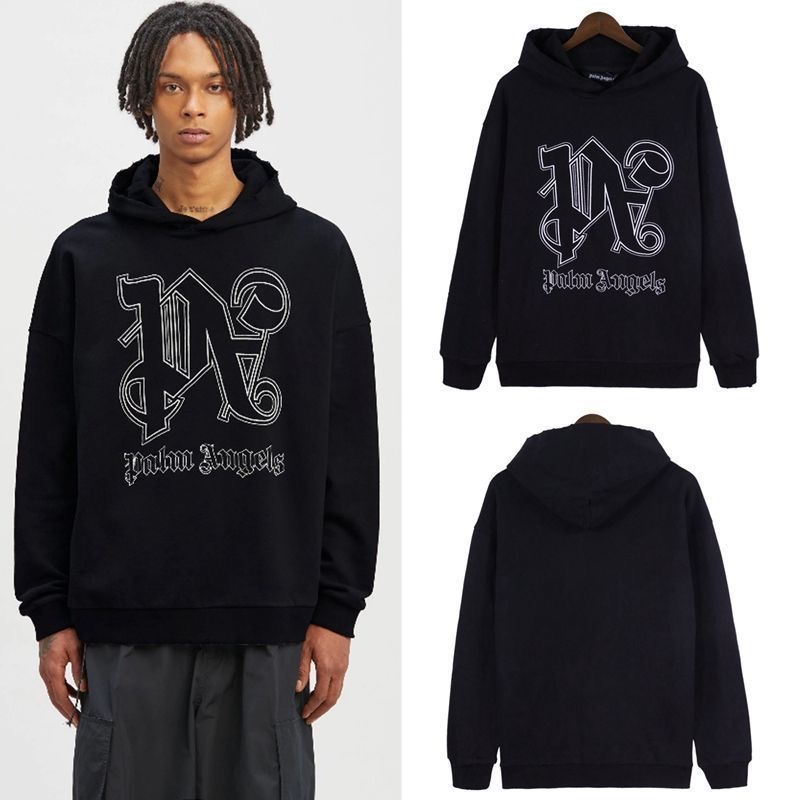 Front Big Logo Hoodie Black Color