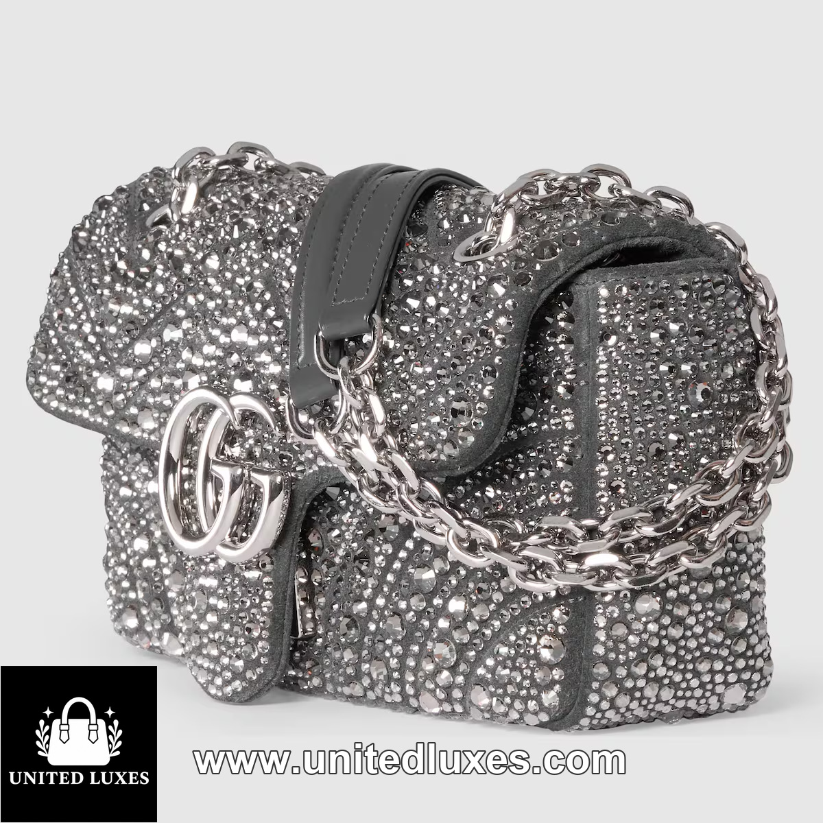Replica GG Marmont crystals small shoulder bag