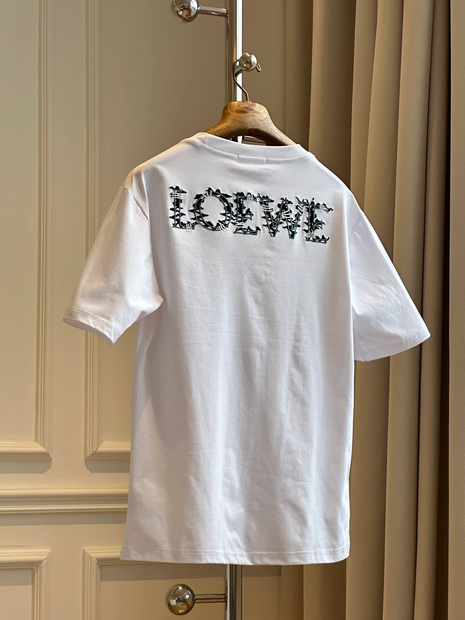 LOEWE Cotton T-Shirt with Barbed Wire Anagram Print