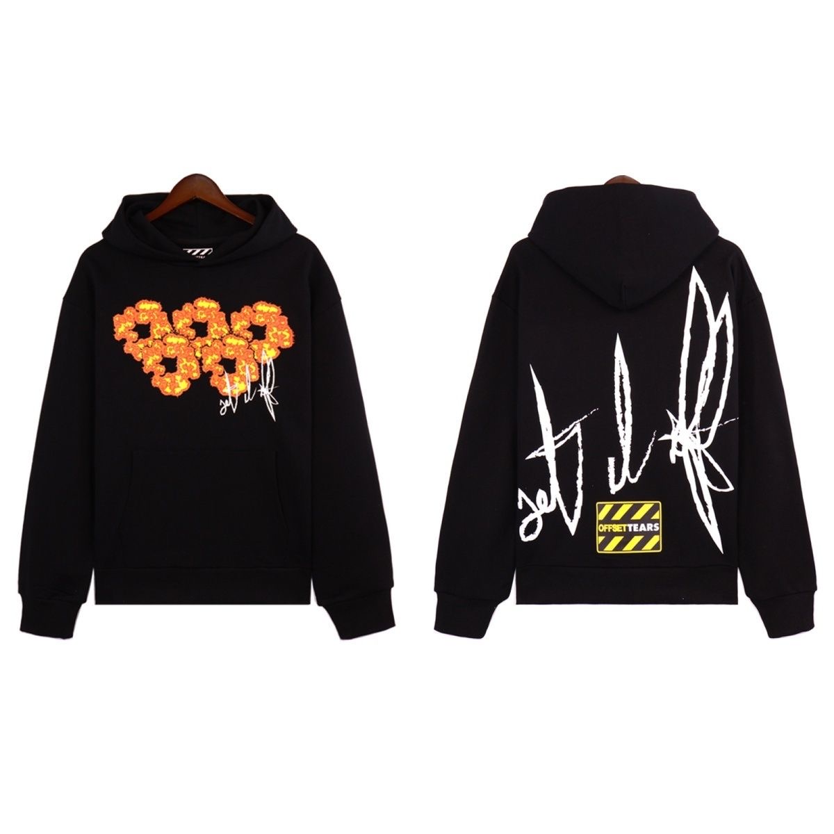 DT & OS collab flame kapok hoodie