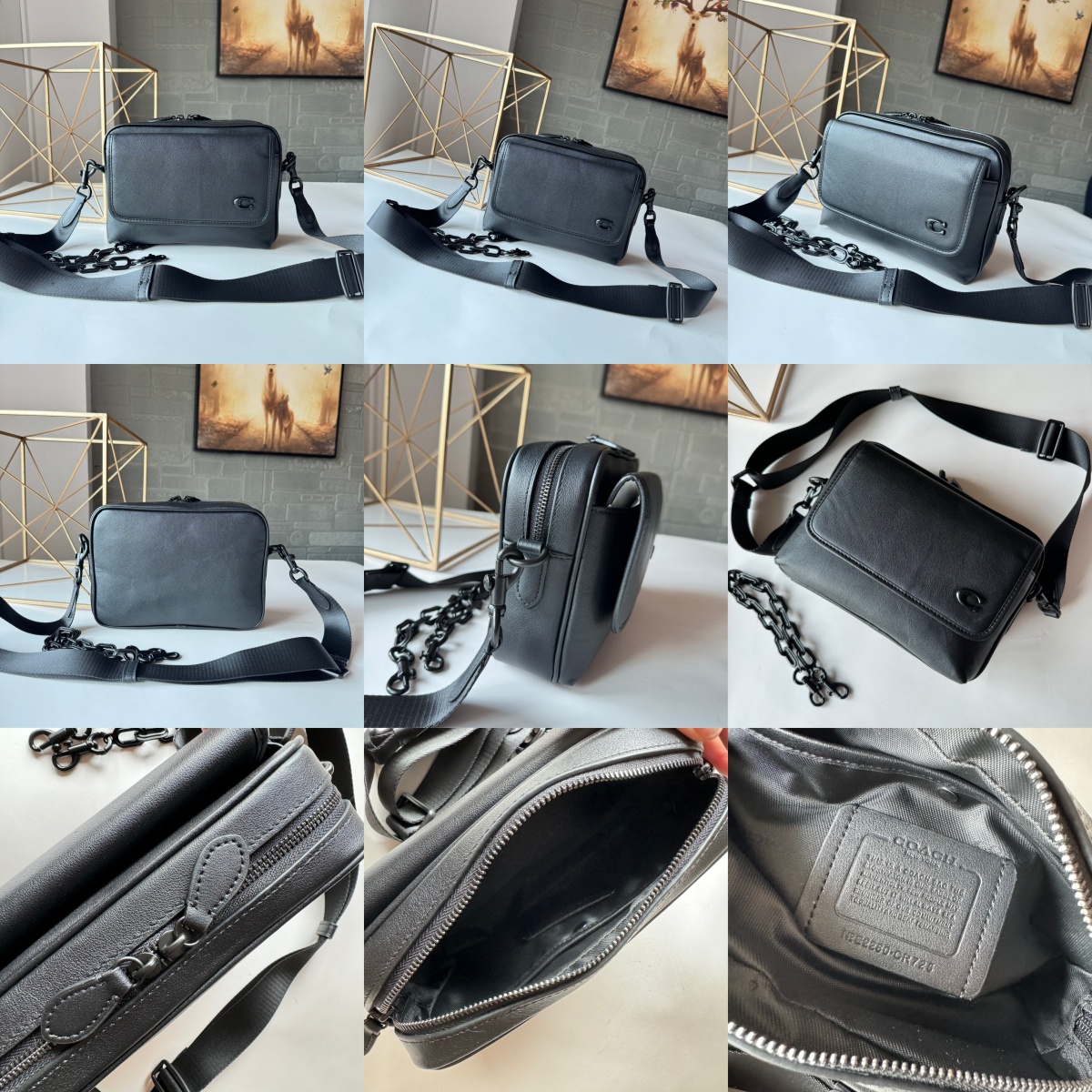 Men Handbag CR753 CR754 CAM29 CAM30 CR725 CR712 CAK24 CAK27  Charter 18 24 Flap Crossbody Chain Bag