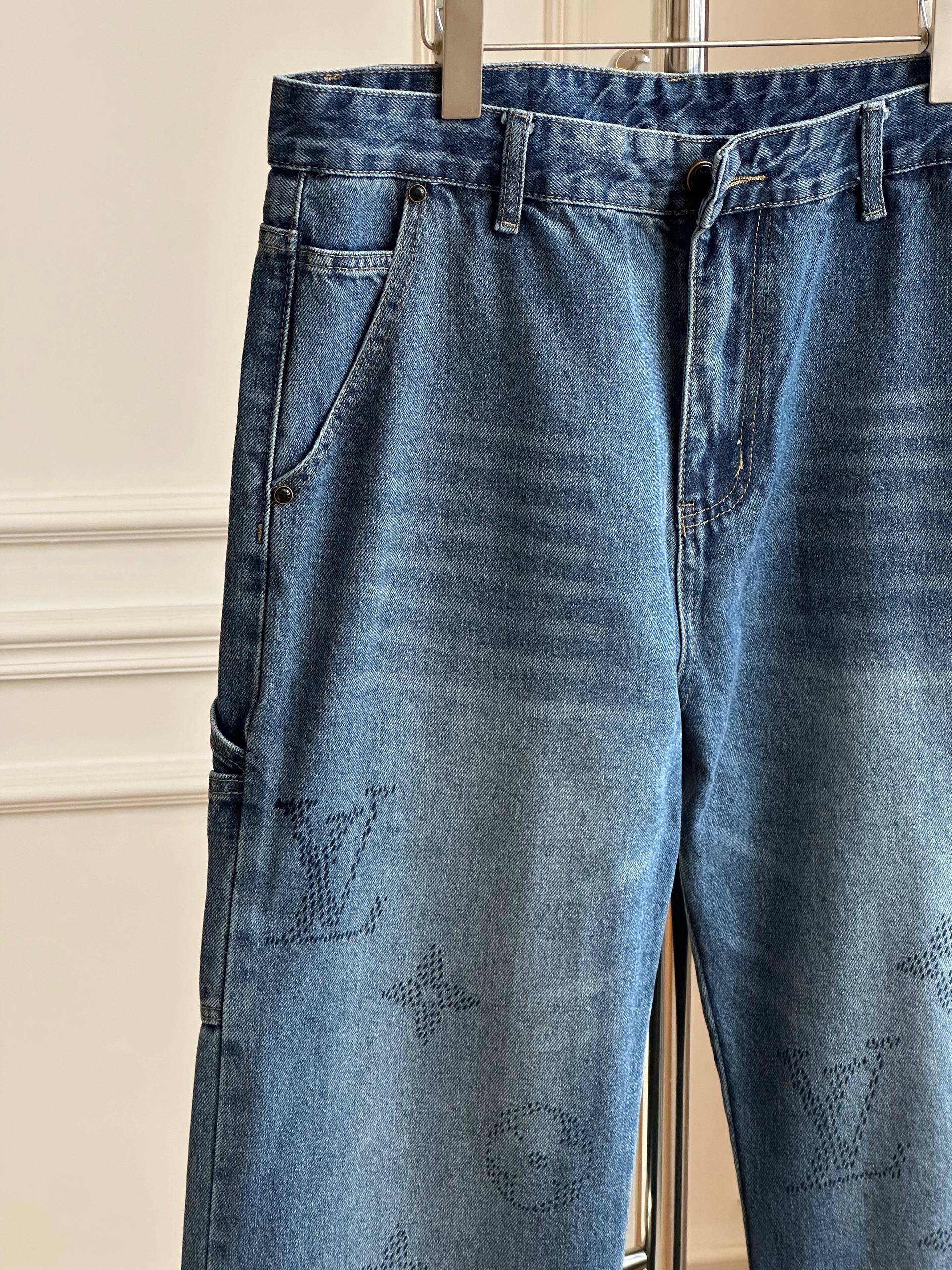 Louis Vuitton Monogram Laser-Etched Carpenter Jeans