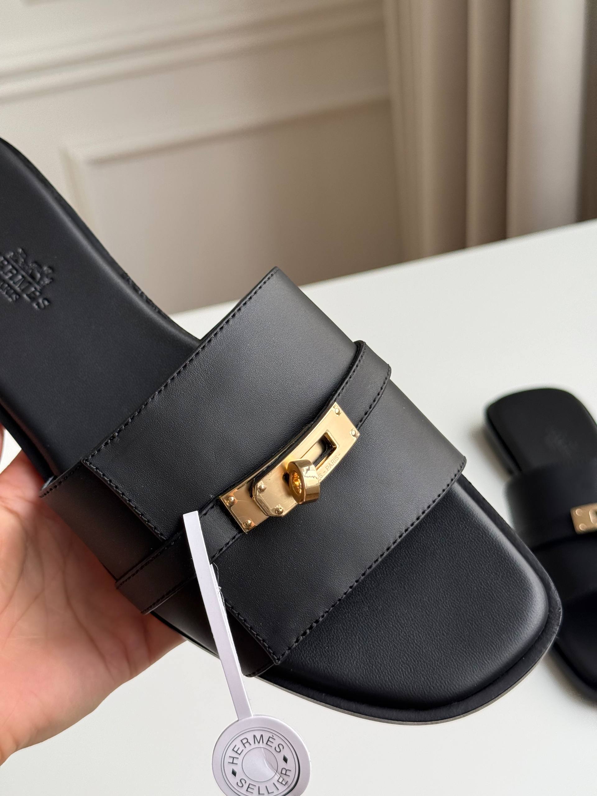 Hermès Kelly Buckle One-Strap Slide Sandals