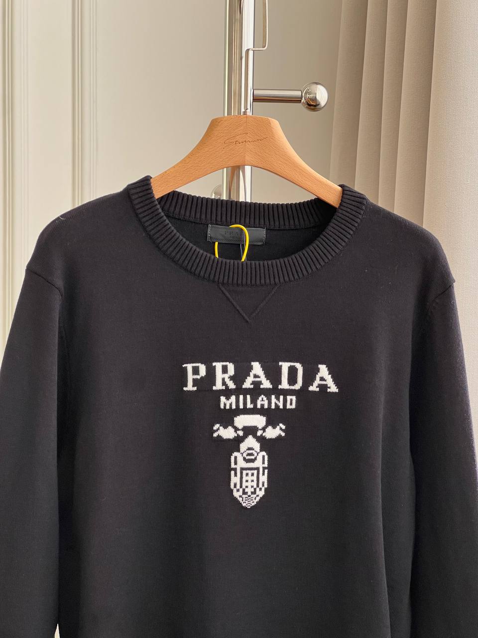 Prada Beetle Logo Intarsia Knit Sweater