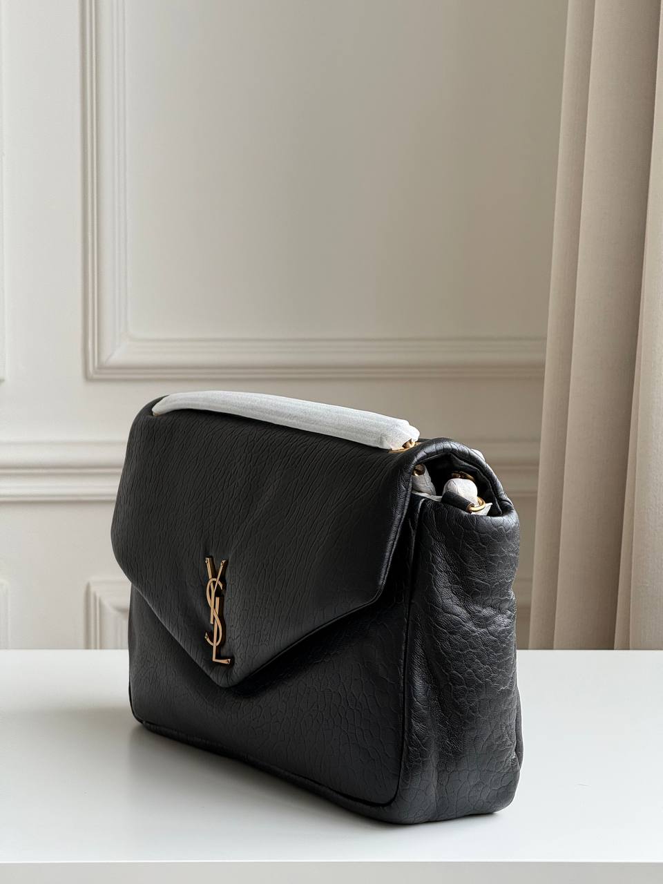 Saint Laurent Calypso Medium Padded Textured-Leather Shoulder Bag