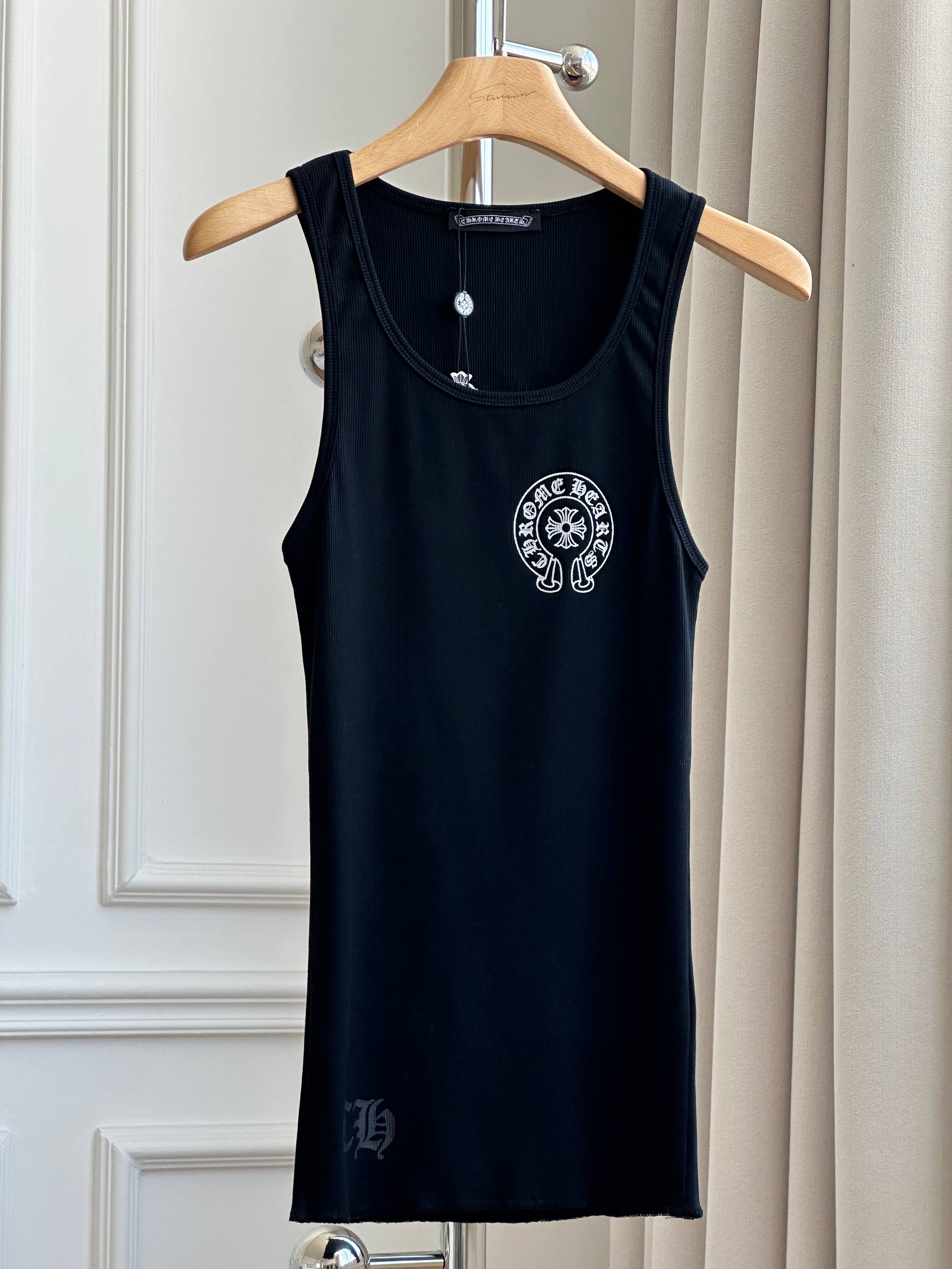 Chrome Hearts Horseshoe Logo Ribbed Tank Top