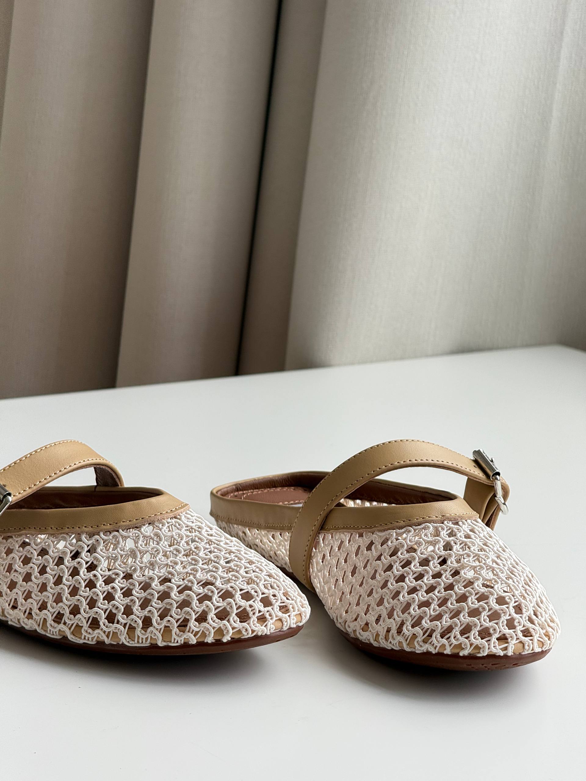 Crochet Mary Jane Flat Mule Sandals