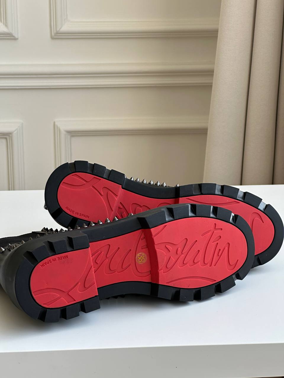 Christian Louboutin Out Line Spike Lug Sole Chelsea Boots