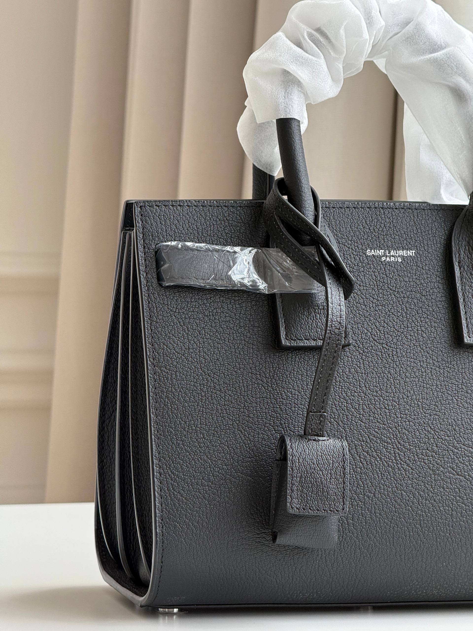 Yves Saint Laurent Sac de Jour Mini Grained Leather Satchel Handbag