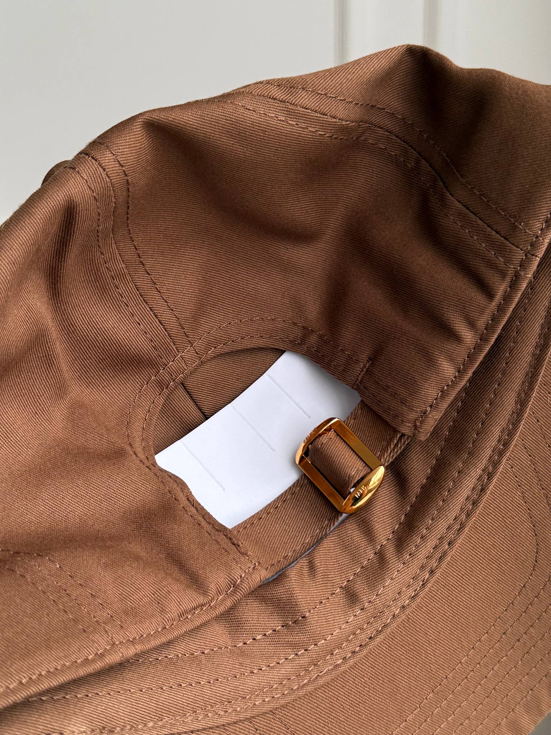 Celine Triomphe Logo Embroidered Brown Baseball Cap