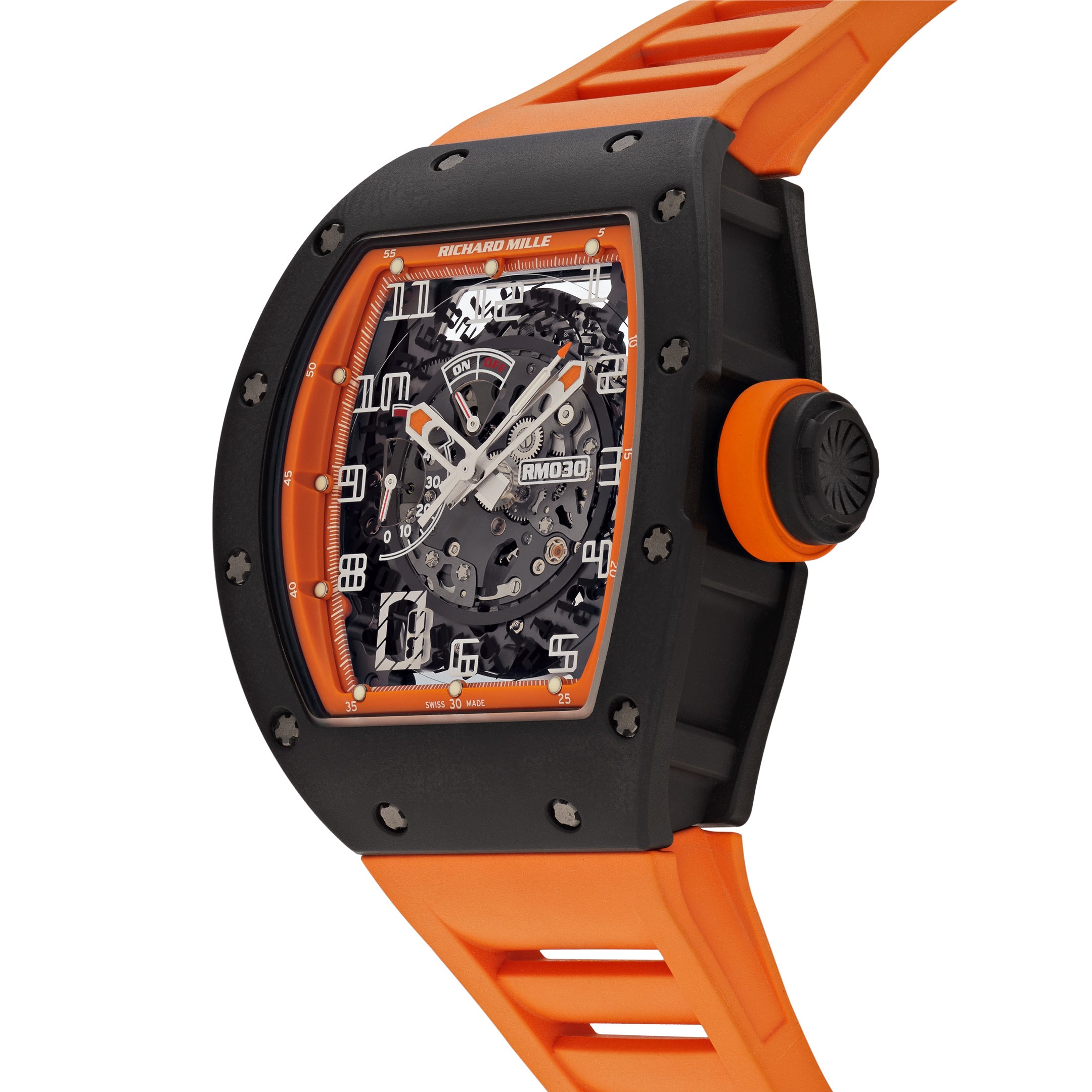 Richard Mille Americas Limited to 30pcs Orange Black Carbon RM030【1:1 Replica】