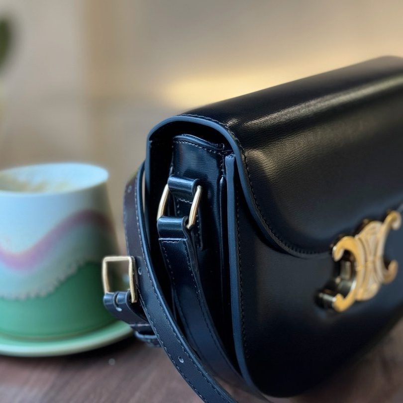 CLASSIQUE TRIOMPHE BAG IN TRIOMPHECANVAS AND CALFSKIN