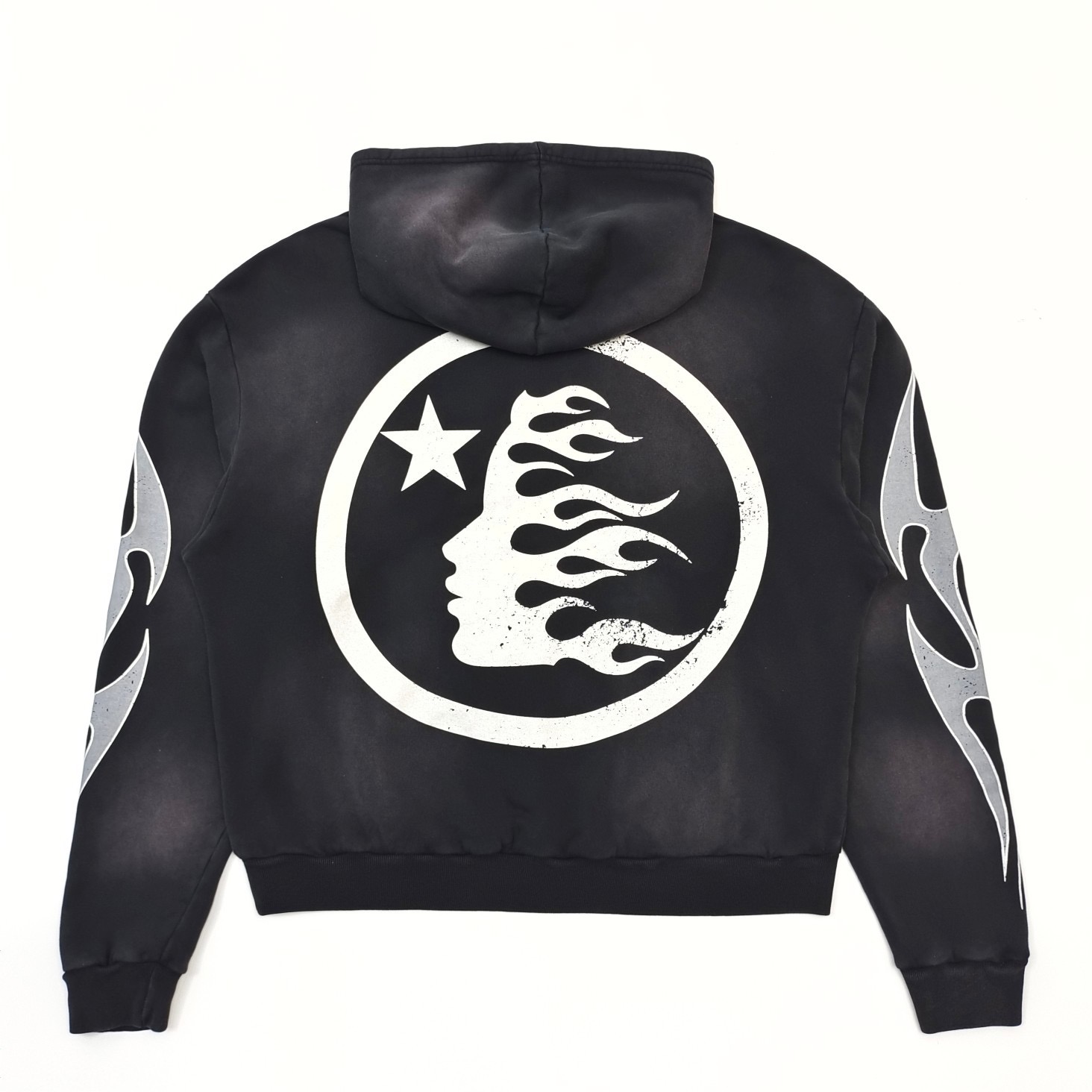 1:1 Version Faded Logo Hoodie Black with NFC