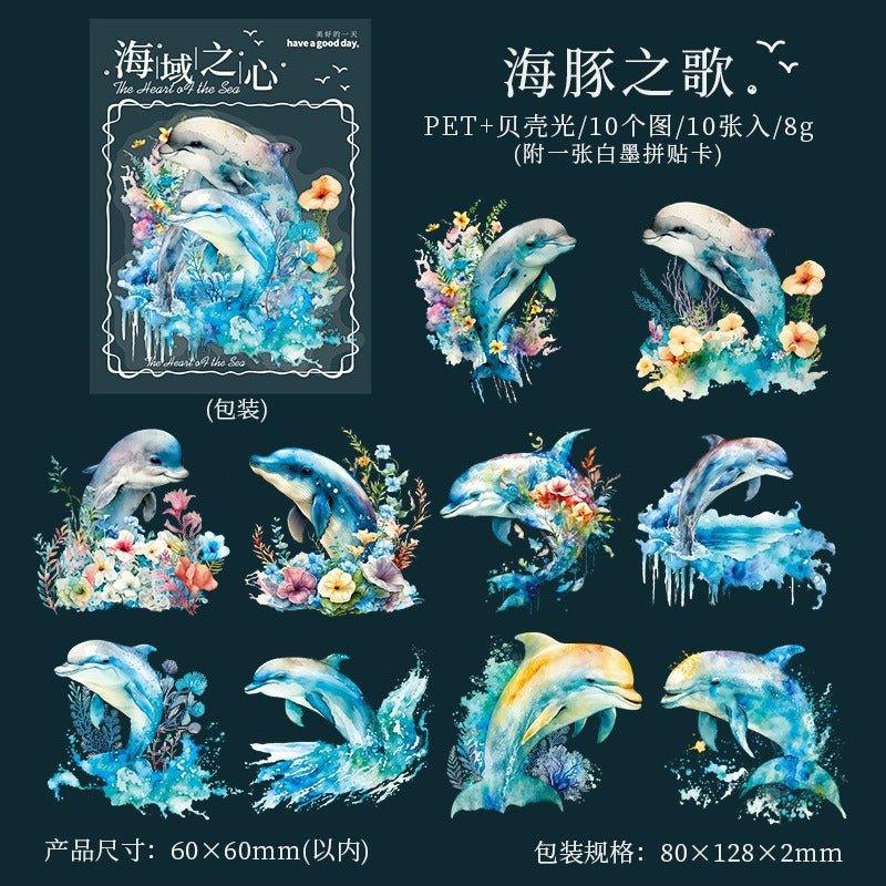 1026 Shell Light Stickers Sea Heart Series