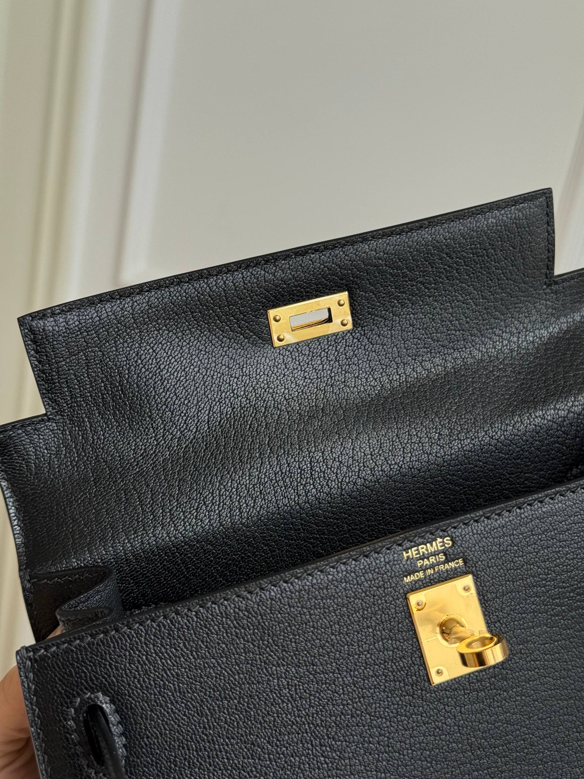 Hermès Mini Kelly II 20 Black Epsom with Gold Hardware
