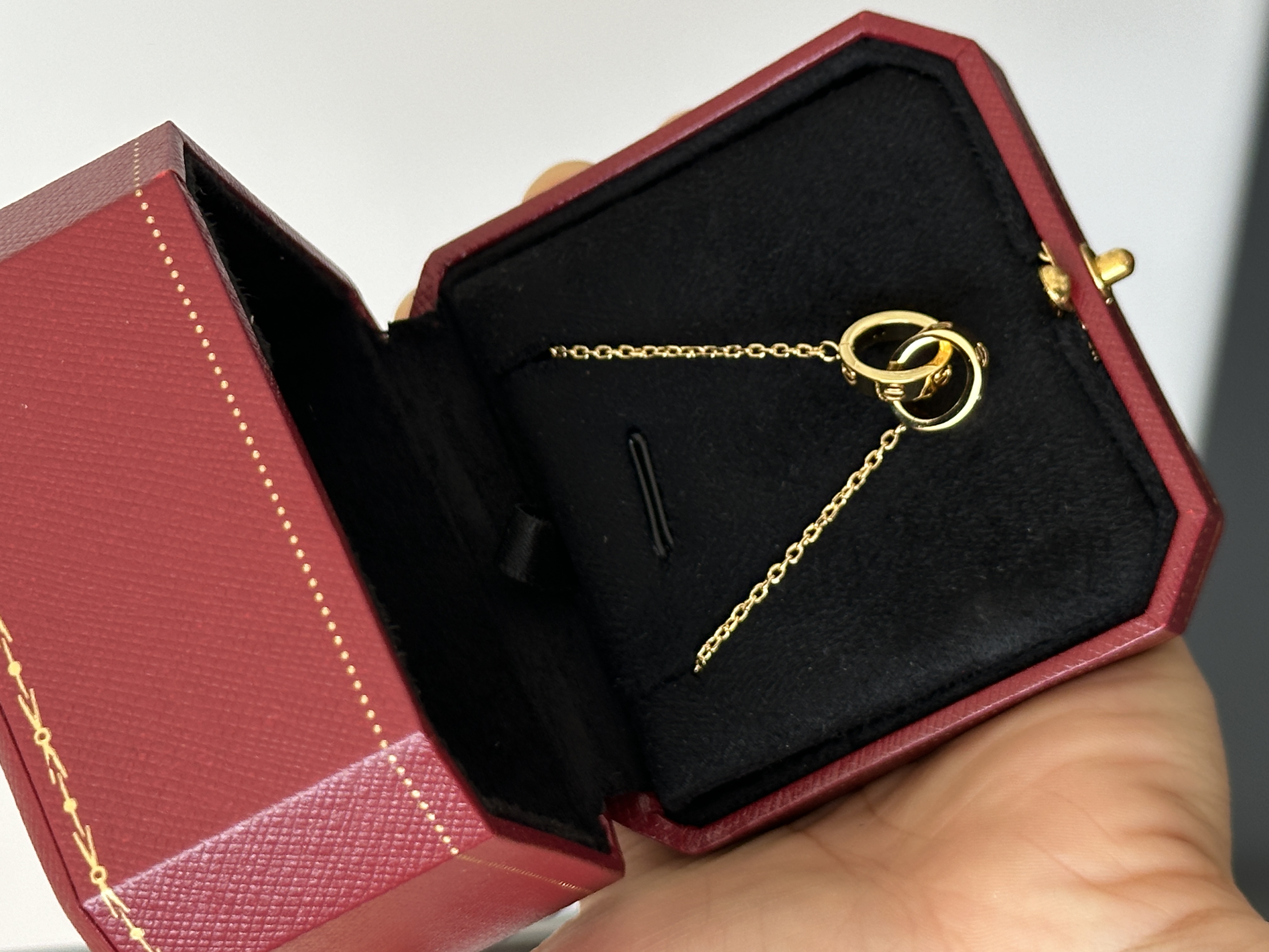 Interlocking Double Rings Gold Clavicle Necklace