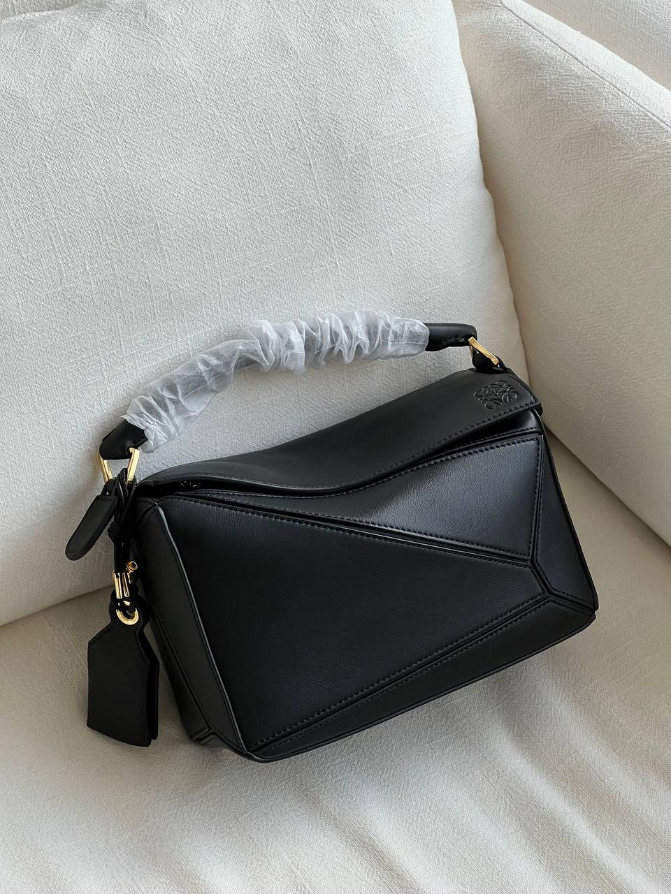 Loewe Black Smooth Calskin Mini Puzzle Bag