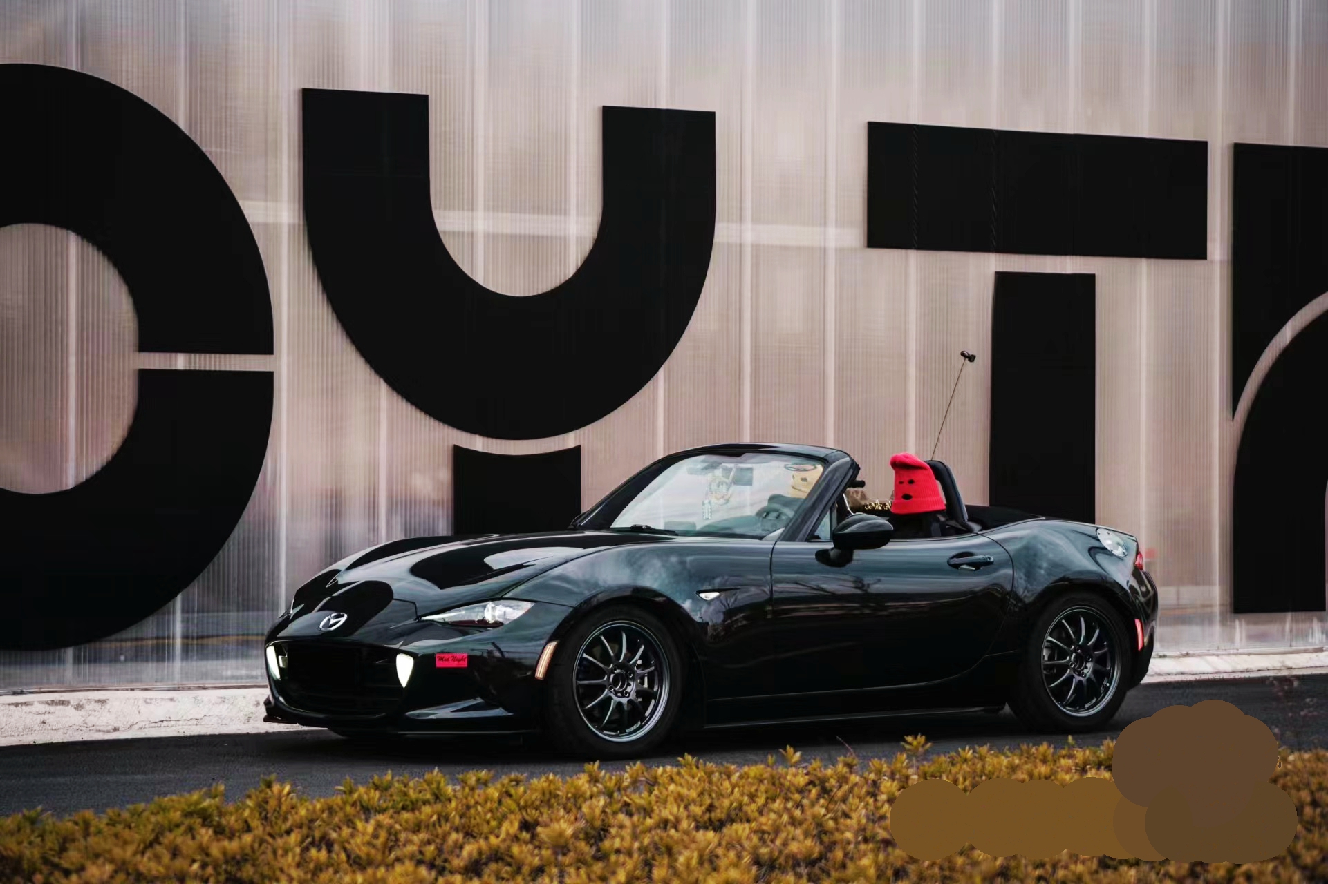 Mazda Miata MX-5 2016-up ND Smoked Black Sequential Turn Signal Amber LED Grille DRL Lights Fang Style Light