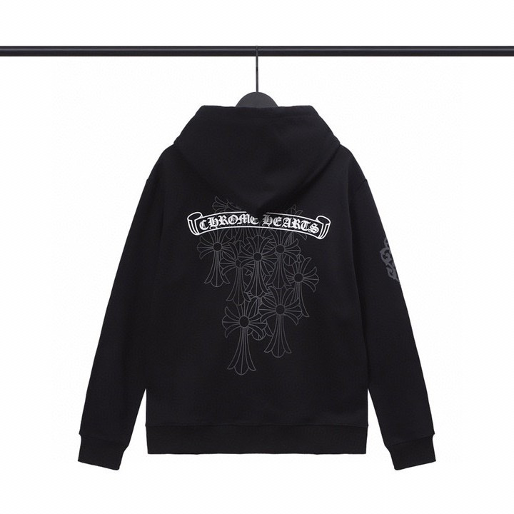 Vertical Logo Letters Zipper Hoodie Black Color