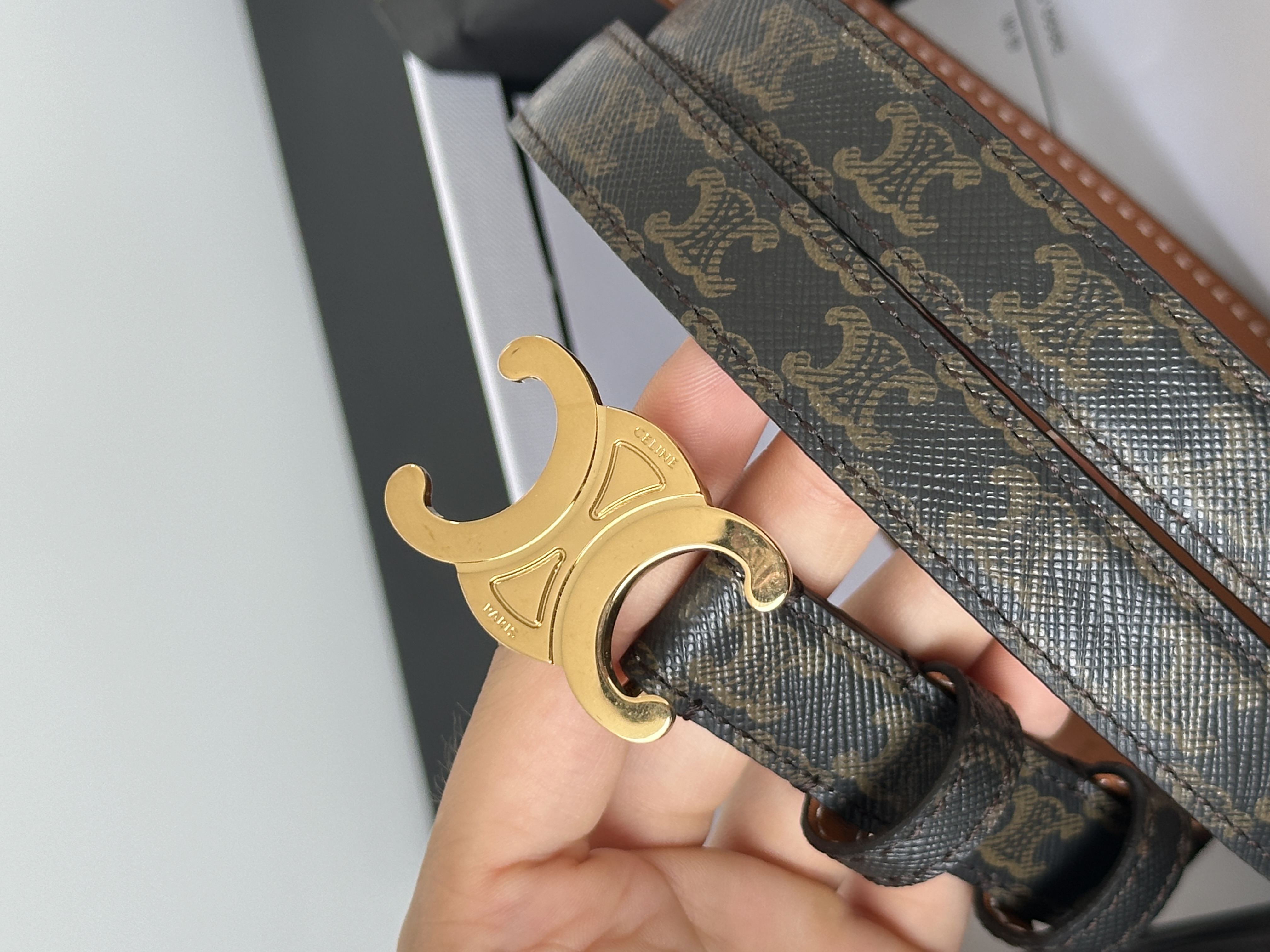 Celine Triomphe Reversible Belt