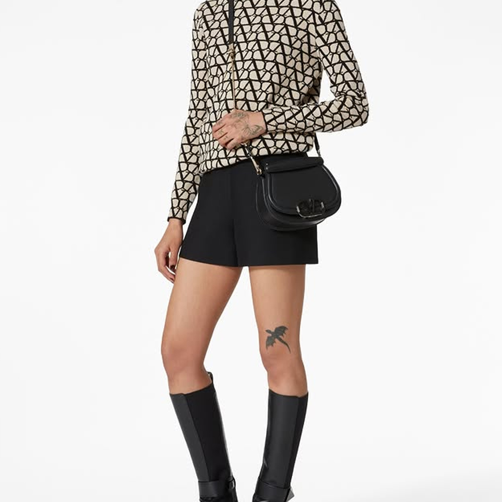 Valentino VLogo Grainy Flap Tote