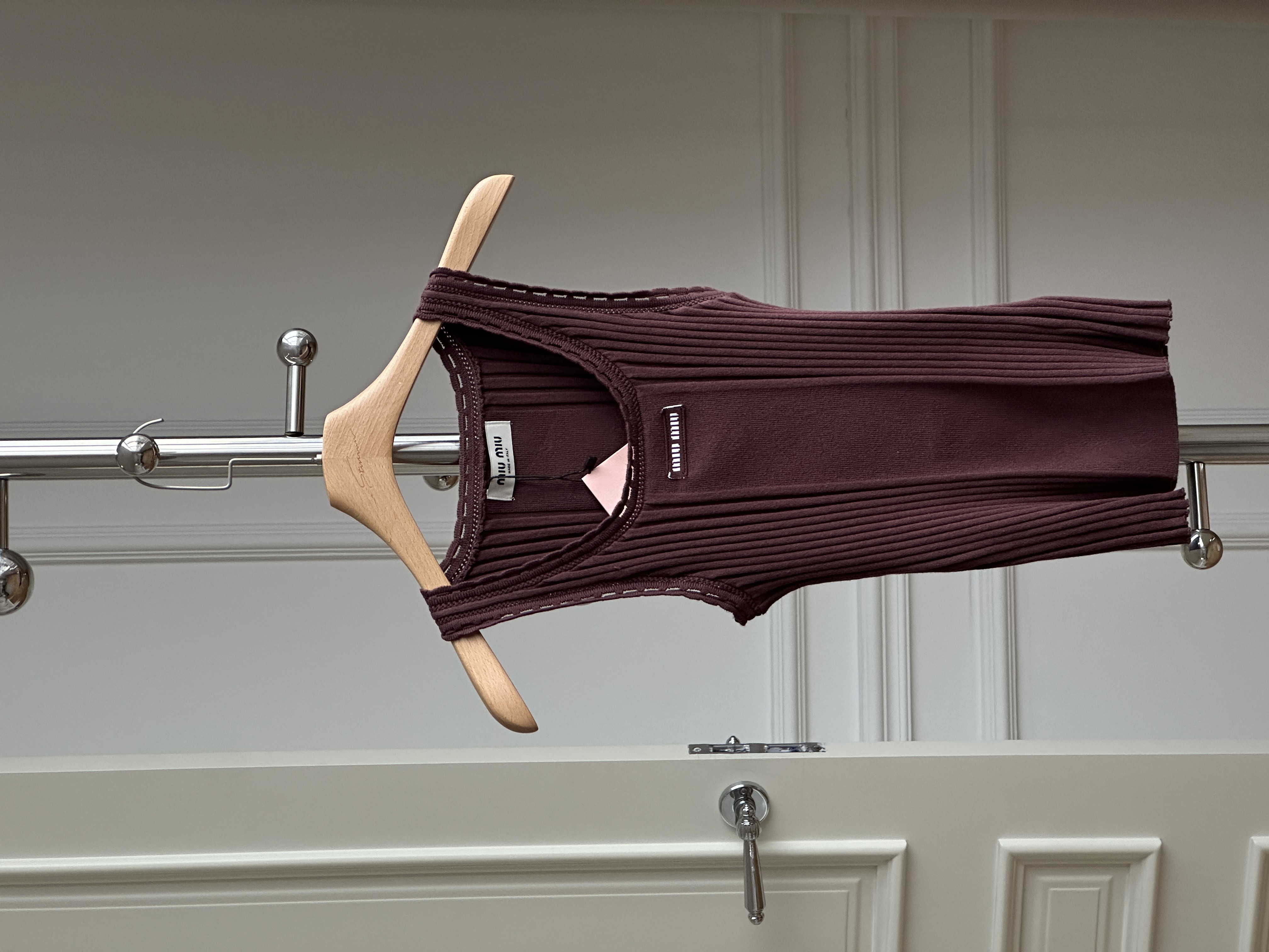 Miu Miu Ribbed Knit Wool Vest