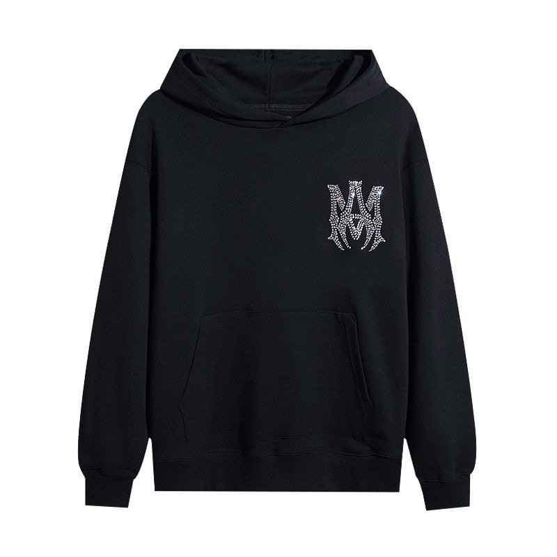 Amiri Heat transfer rhinestone letter pure cotton sweatshirt