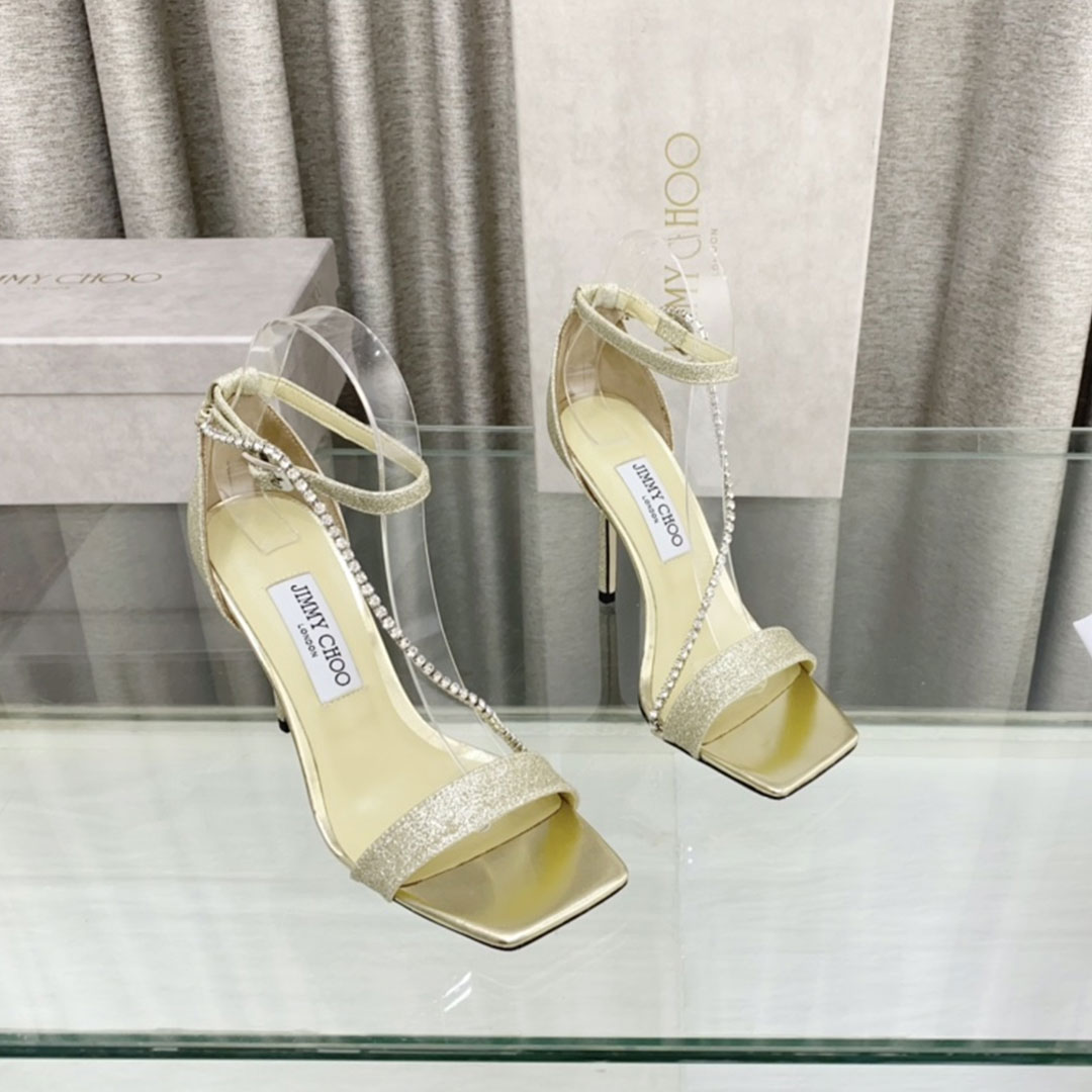 Jimmy Choo 10CM Leather Slide Heels