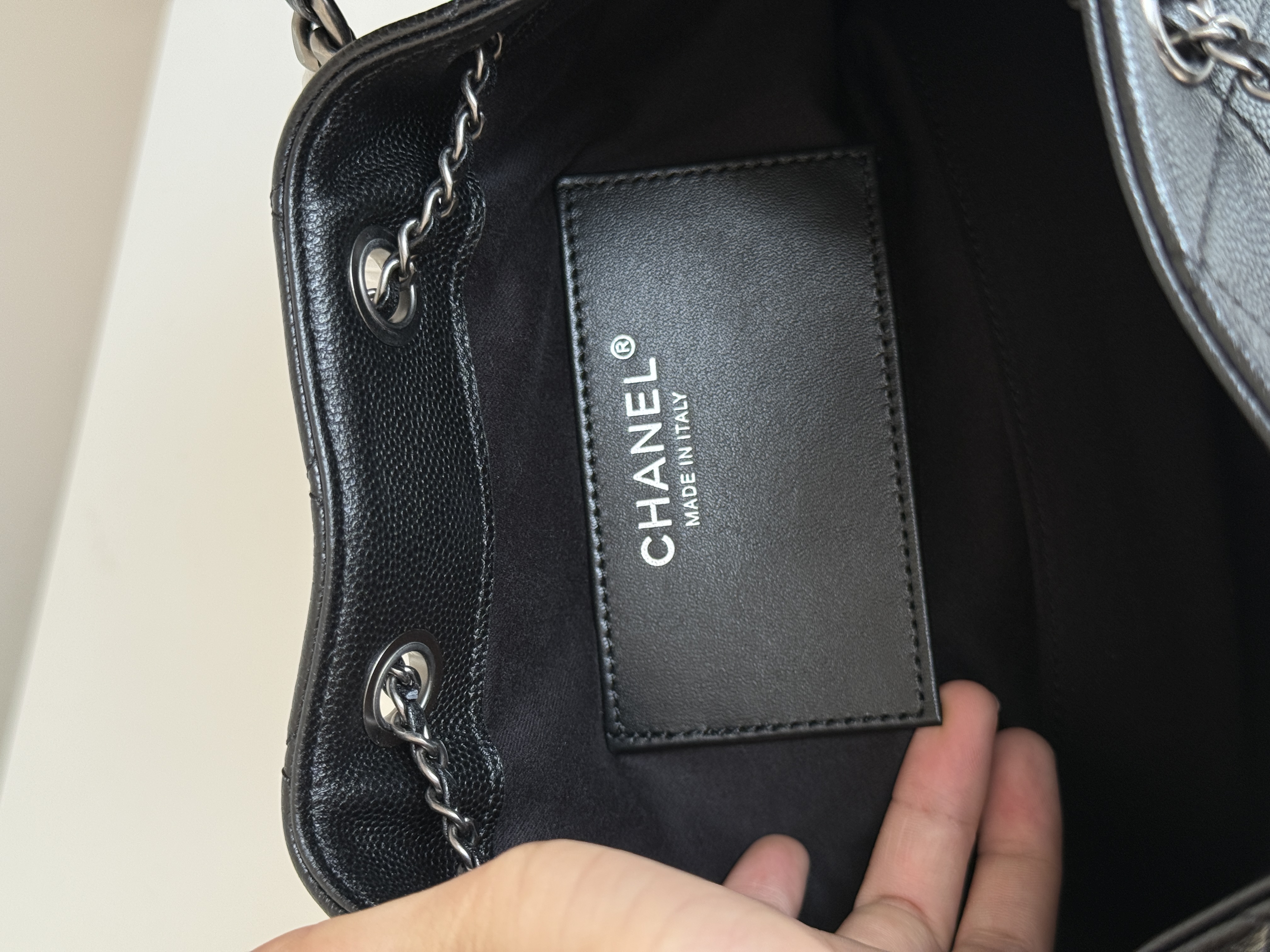 Chanel Caviar Quilted Drawstring Chain Bucket Backpack