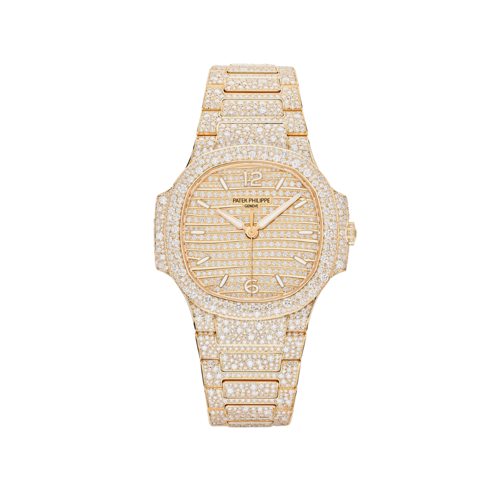 Patek Philippe Nautilus Rose Gold Iced Out Diamond Set 7118/1450R-001【1:1 Replica】