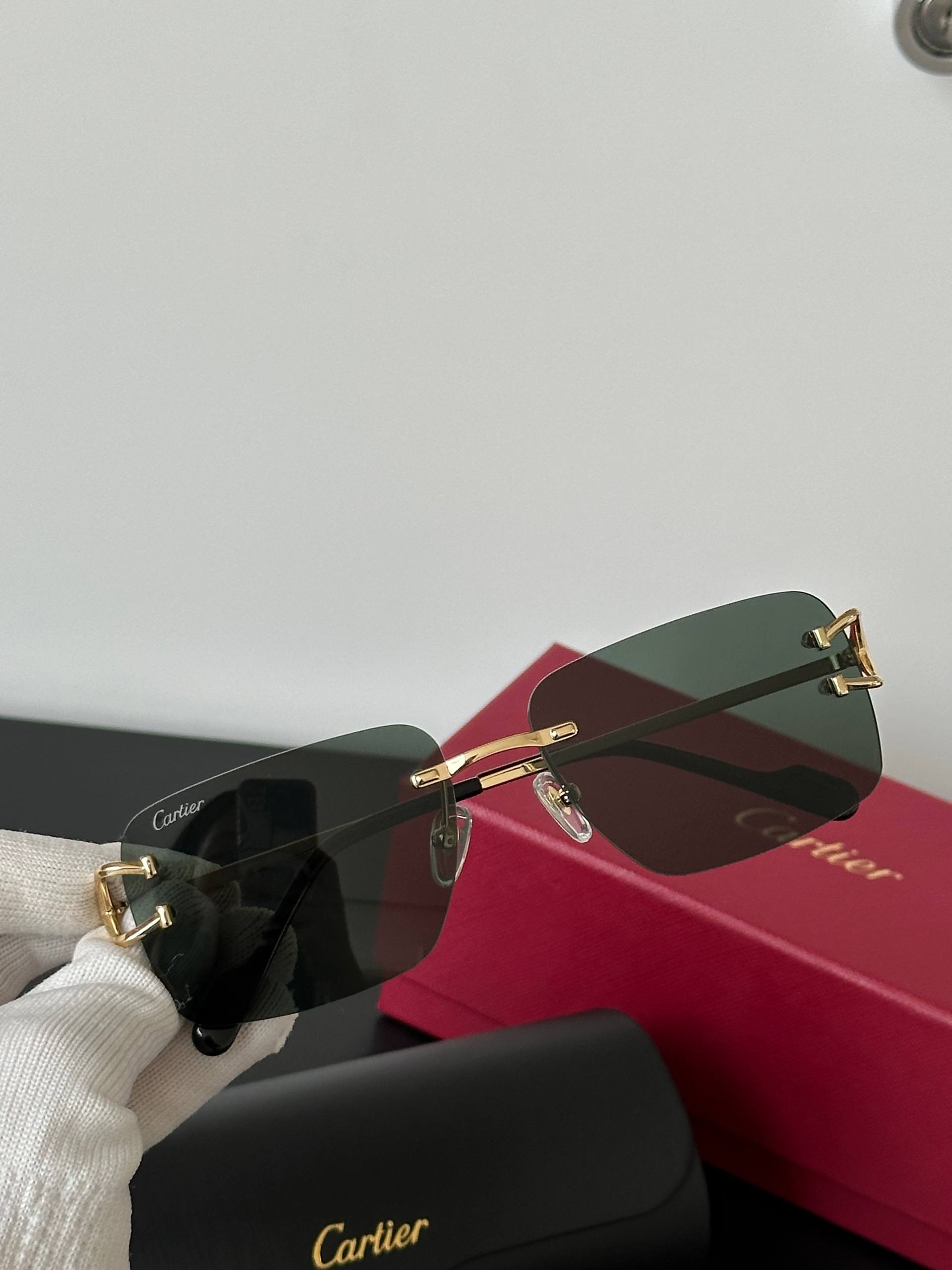 Cartier Panthère Rimless Rectangular Sunglasses