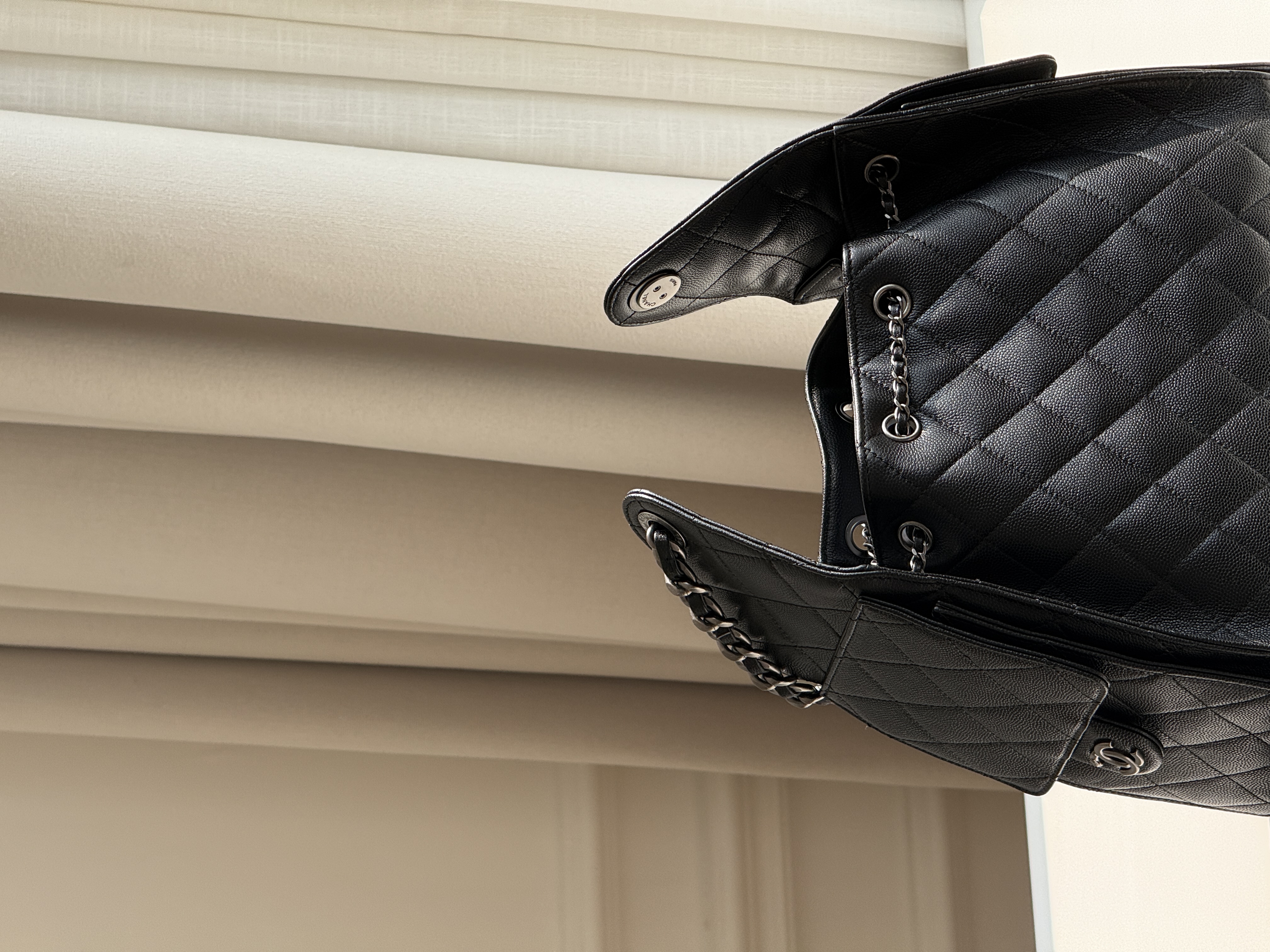 Chanel Caviar Quilted Drawstring Chain Bucket Backpack