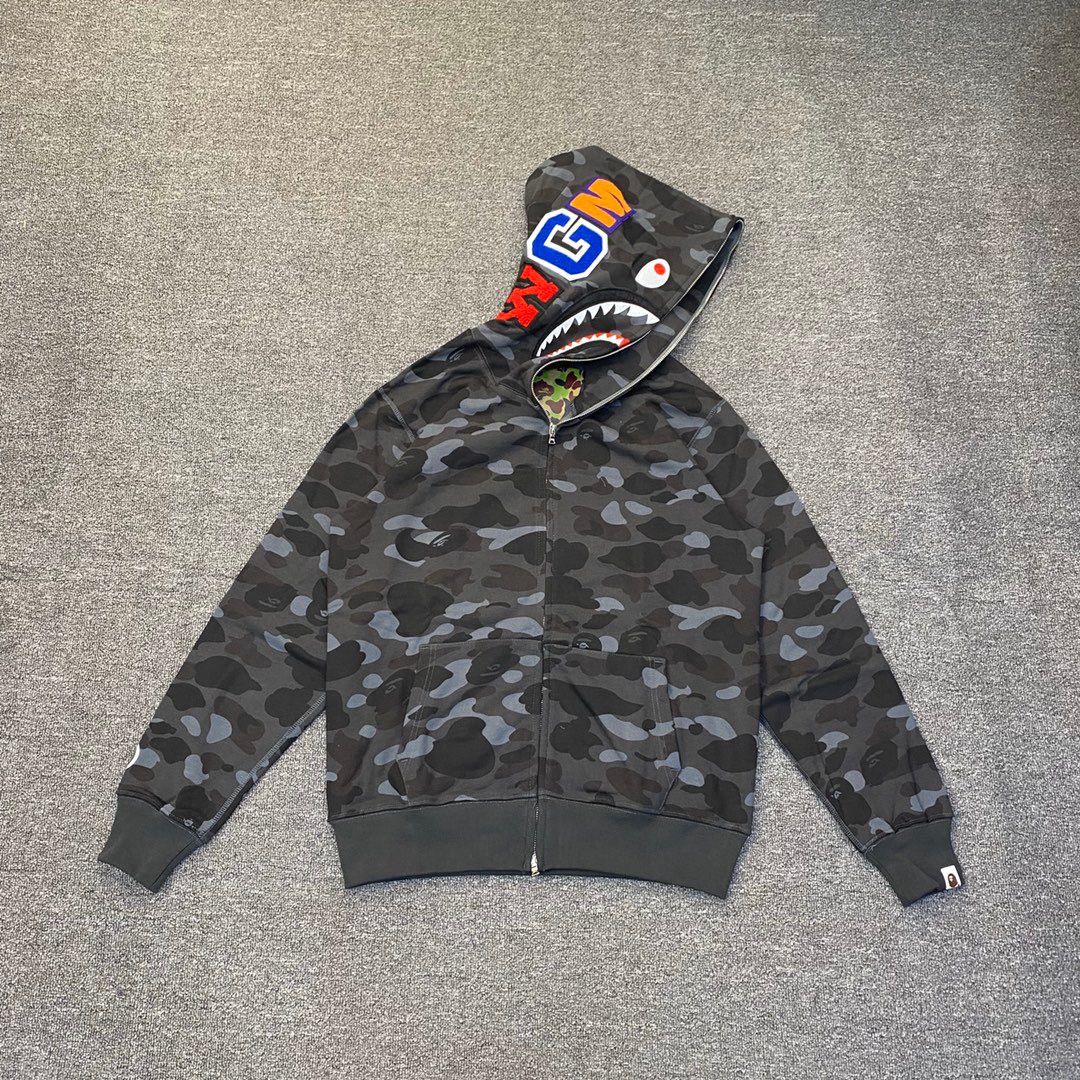 1:1 Best Quality Dark Grey Camo 1 Hood Zipper Hoodie