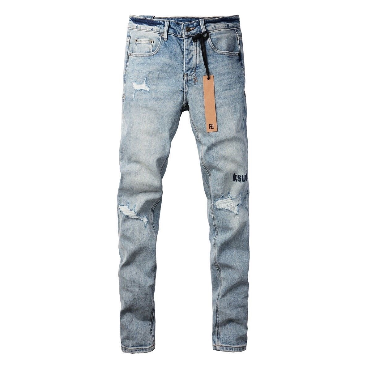 No. 3024 Ksubi Embroidery Logo Jeans Blue
