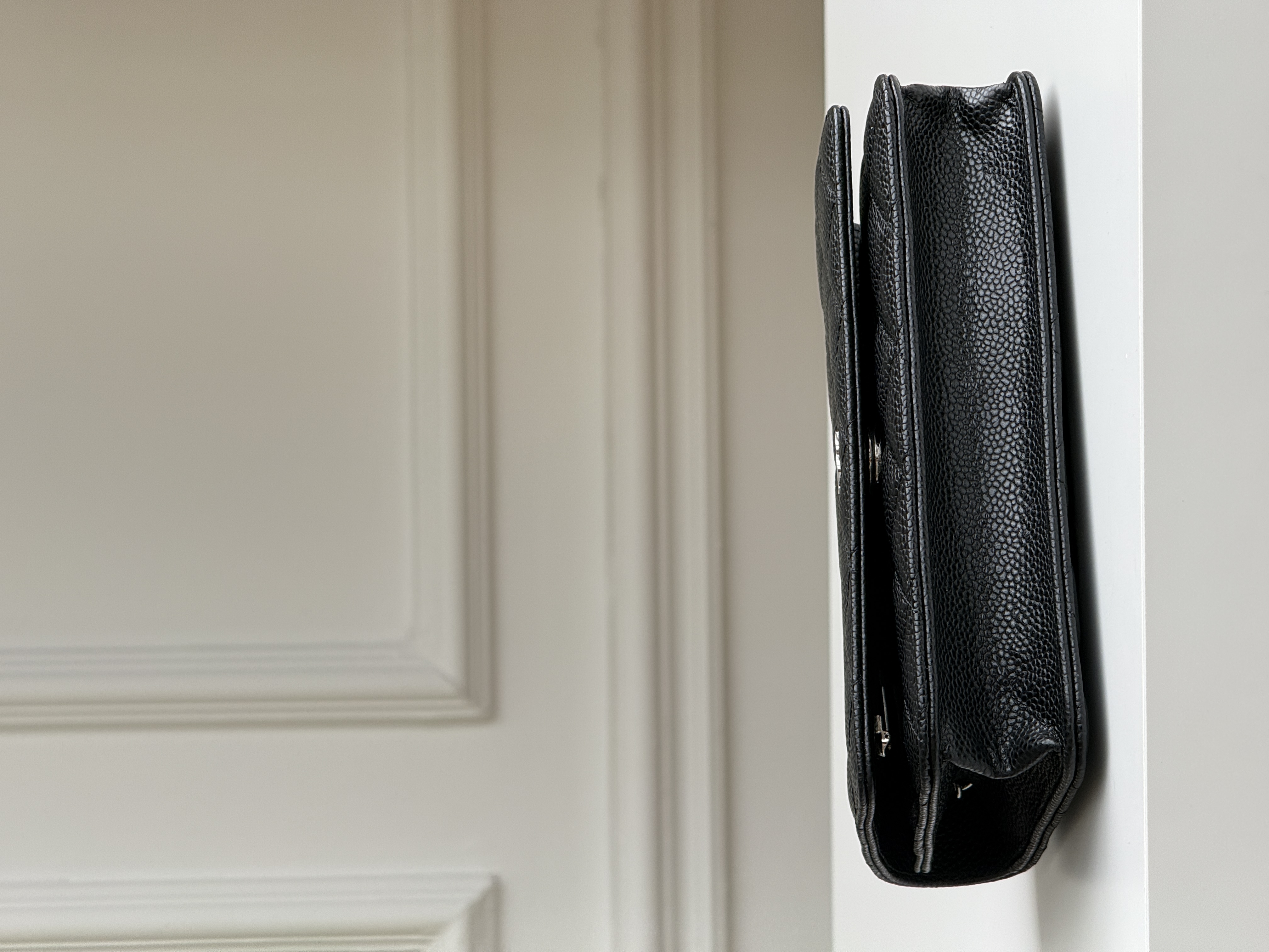 Chanel Black Caviar Quilted Wallet On Chain (WOC) Crossbody Bag