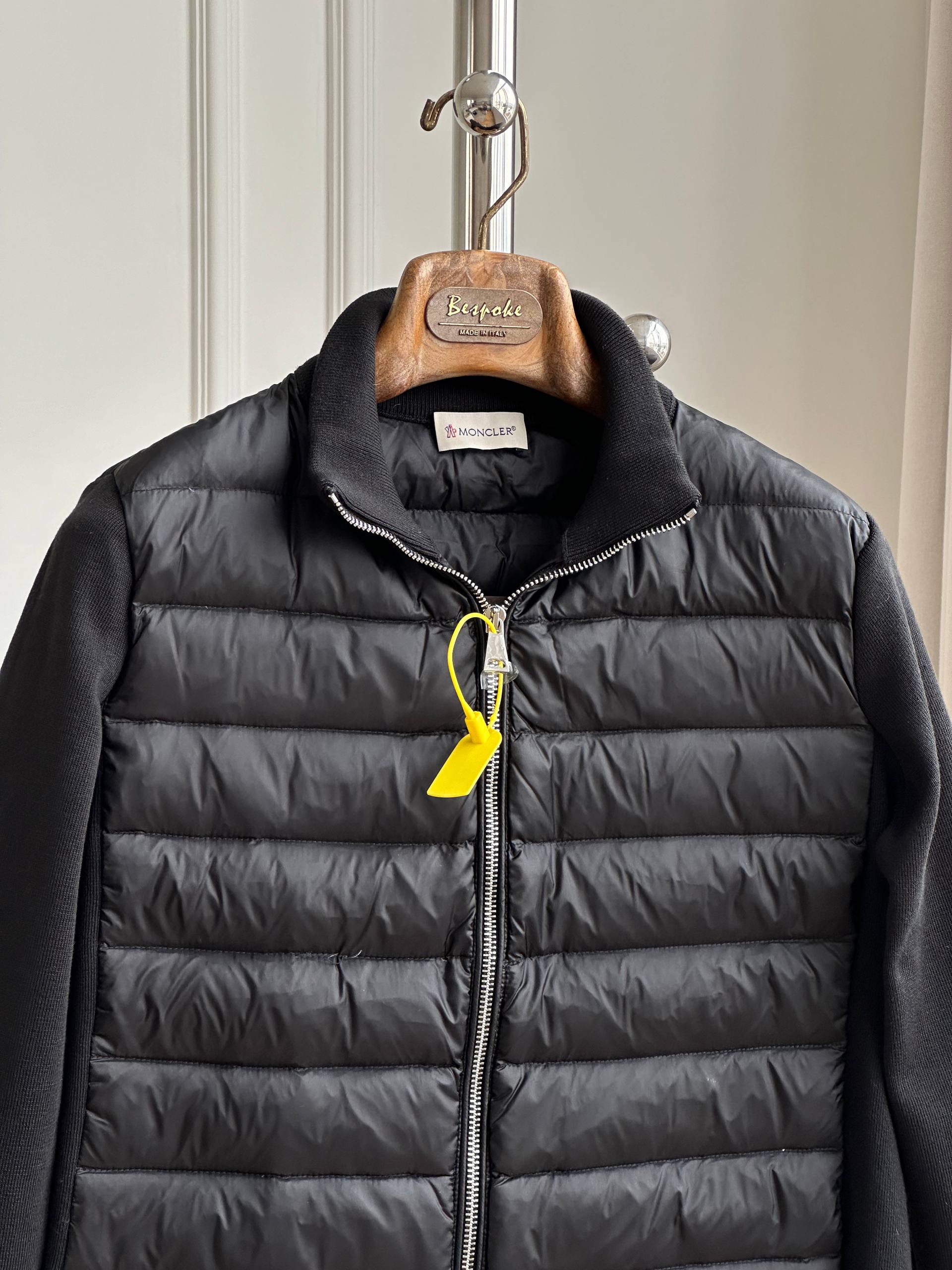 Moncler Quilted Down Panel Knit Jacket