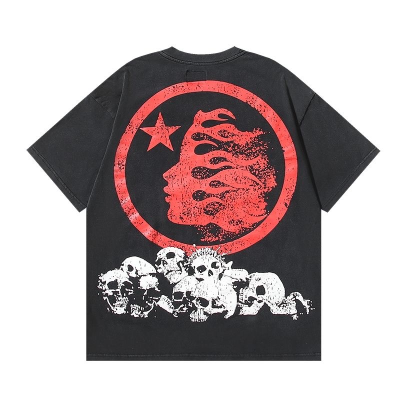 black big skull logo T
