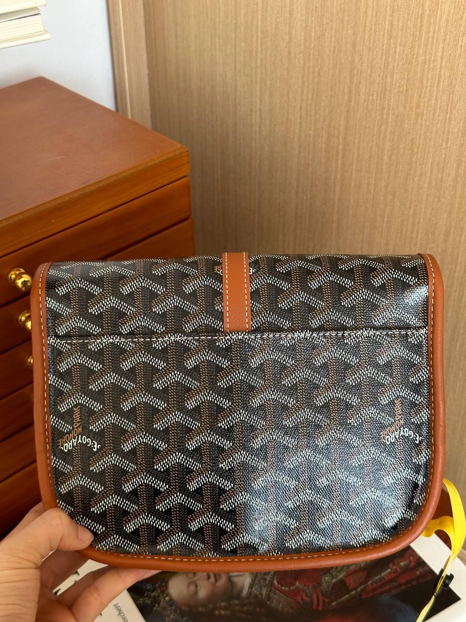 Goyard Black Goyardine Canvas Flap Crossbody Messenger Bag