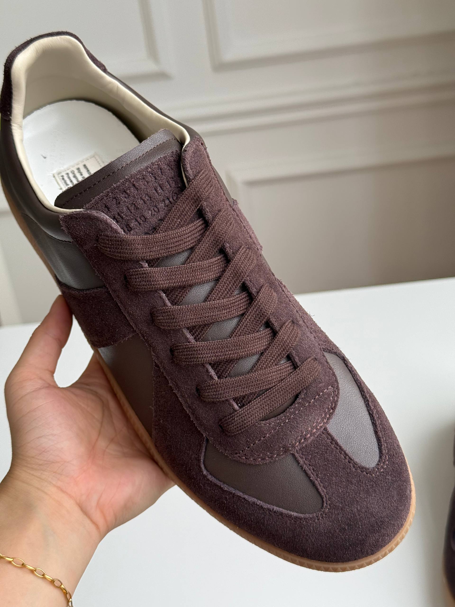 Maison Margiela Replica Low-Top Leather and Suede Sneakers