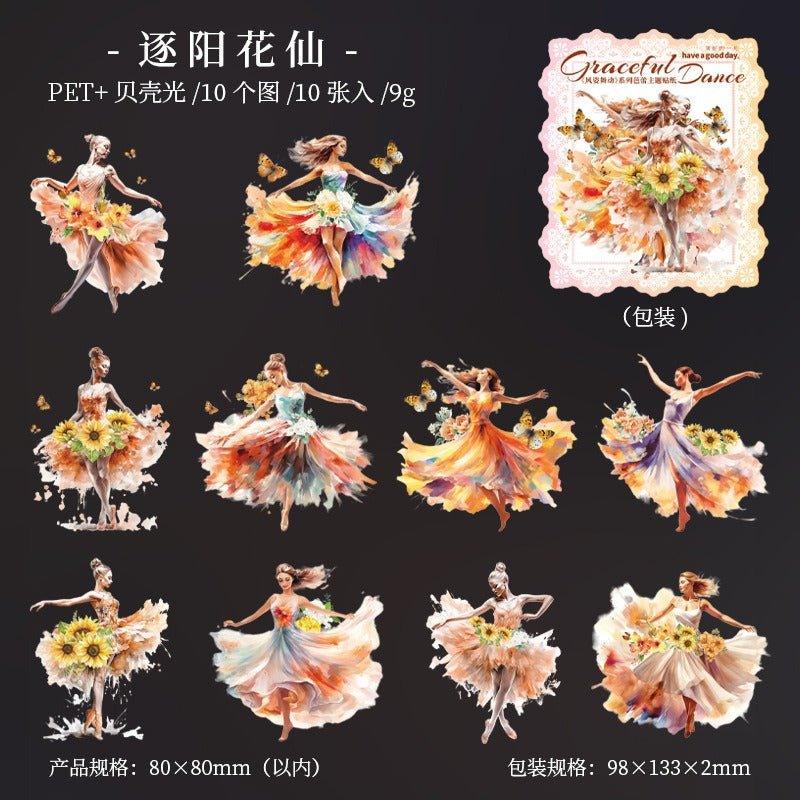 1132 Shell Light Stickers Attractive Dancing Series Ballet Theme