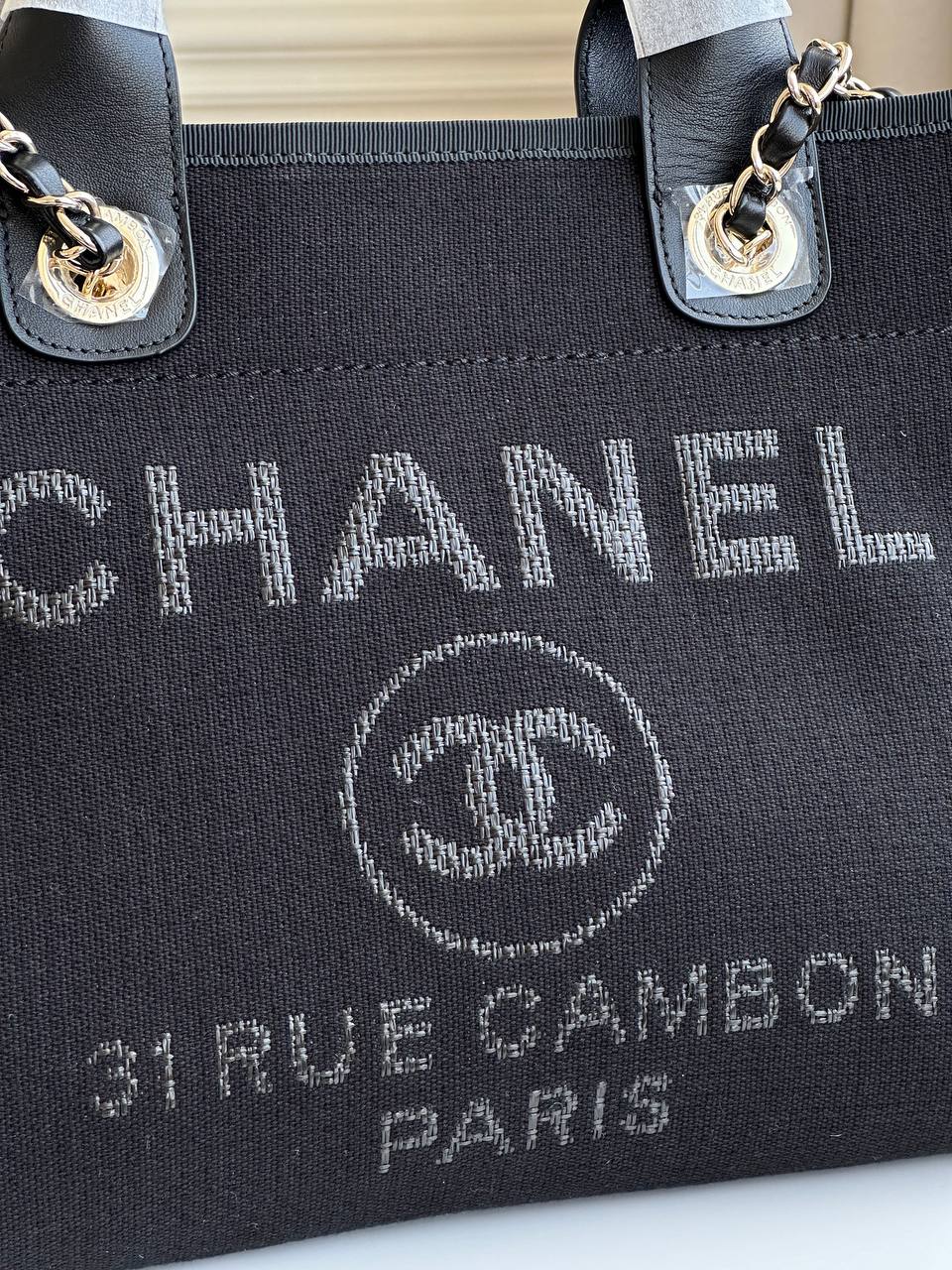 Chanel Deauville Canvas Tote Bag