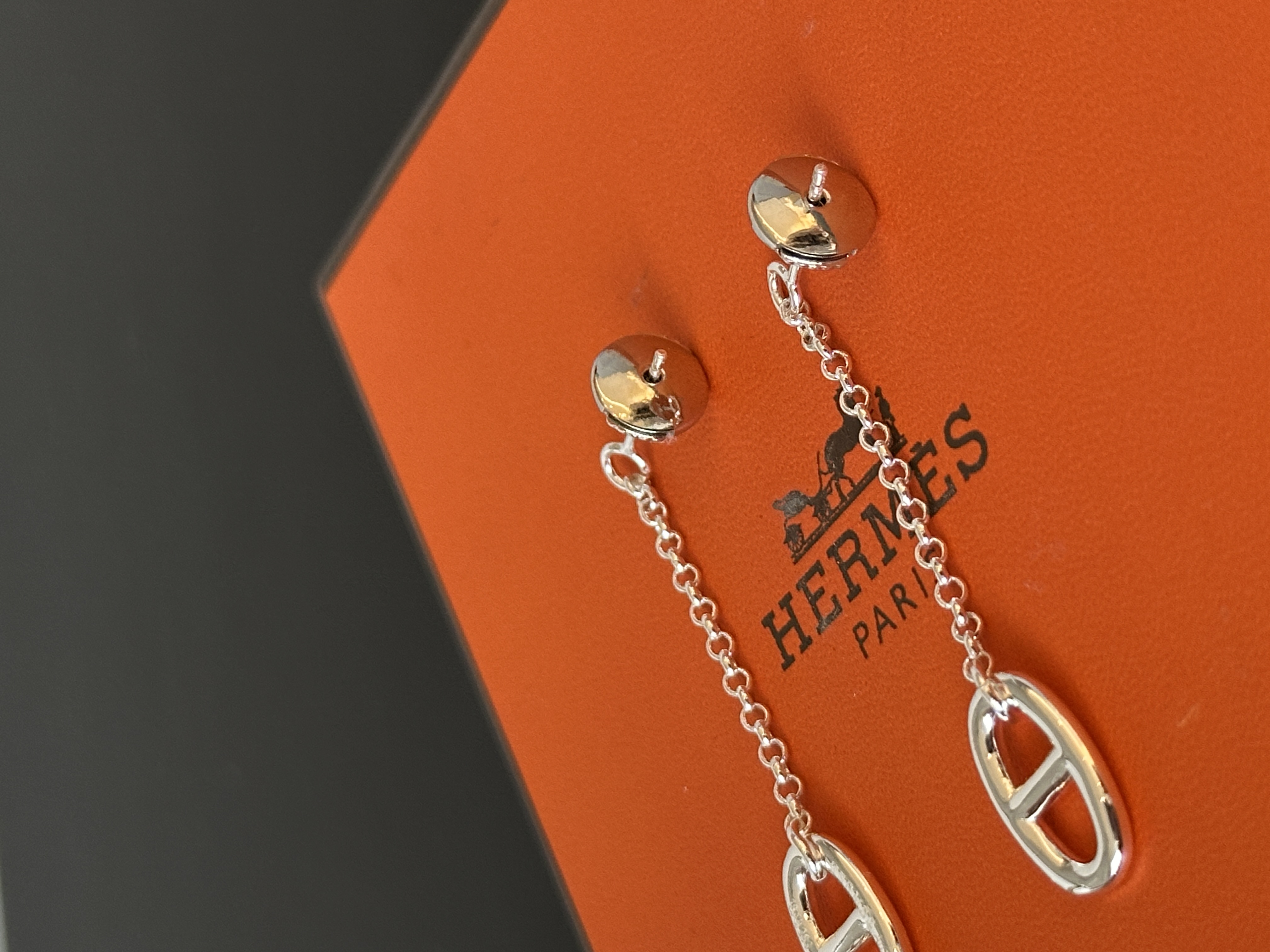 HERMES Chaine d'Ancre Chain Drop Earrings