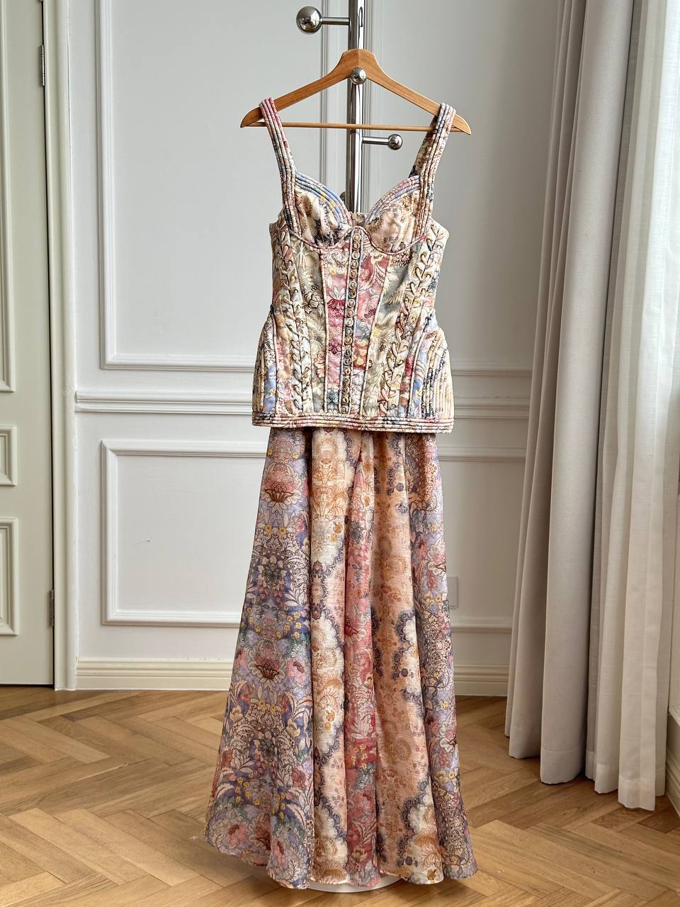 Zimmermann Rebellion Corset Floral Two-Piece Set