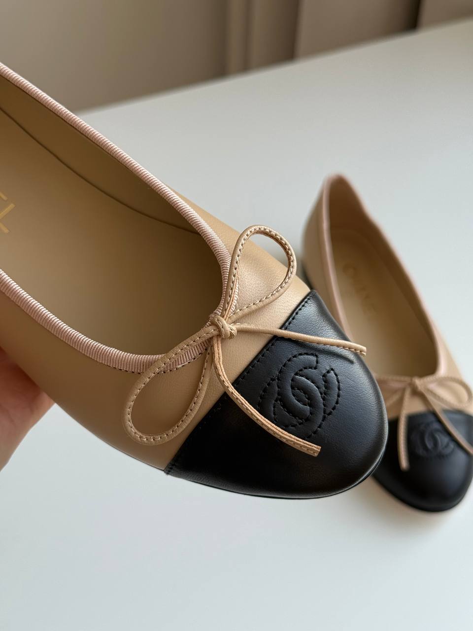 CHANEL Classic Two-Tone Ballet Flats