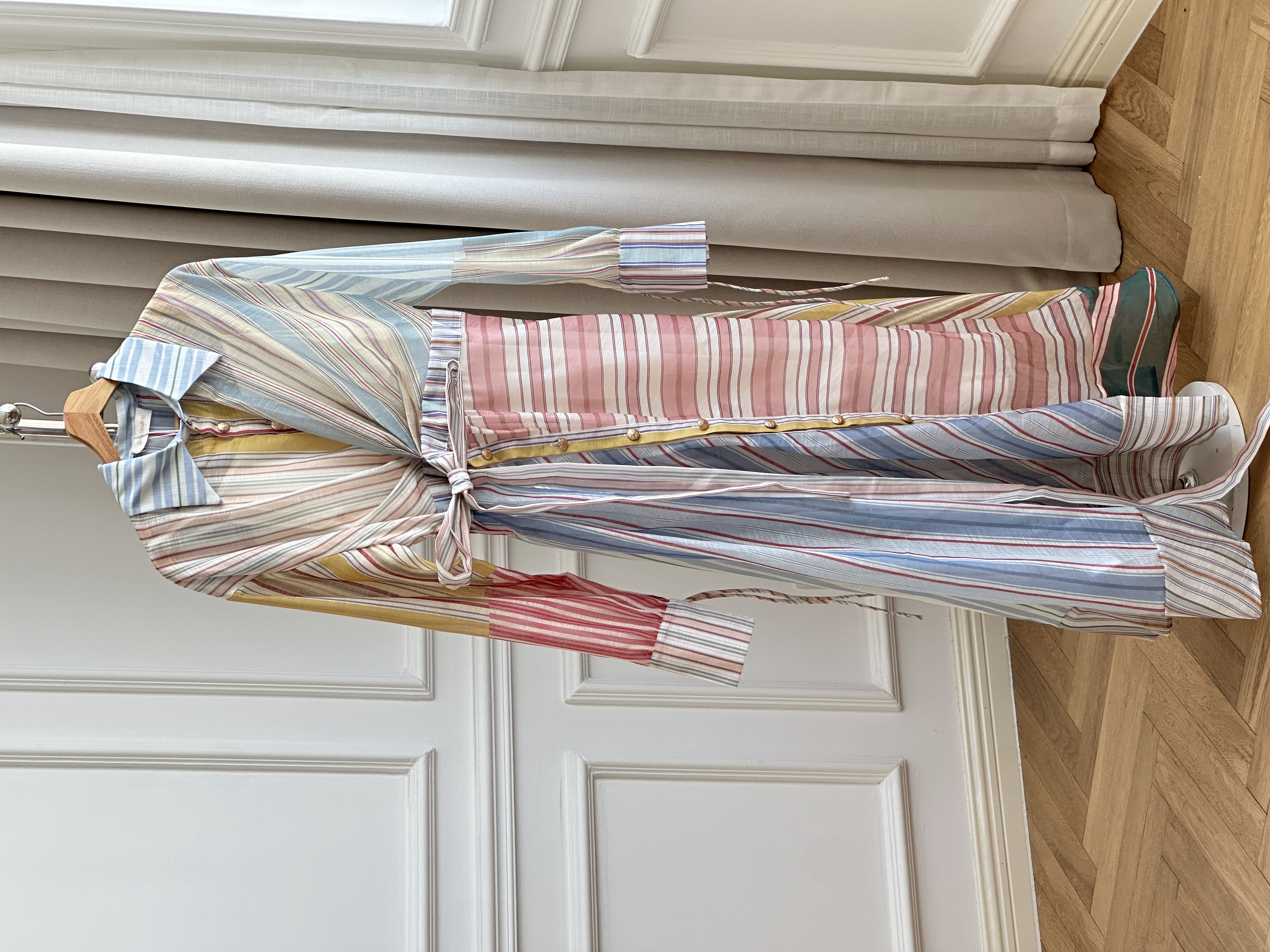 Zimmermann Rebellion Striped Linen-Silk Shirtdress