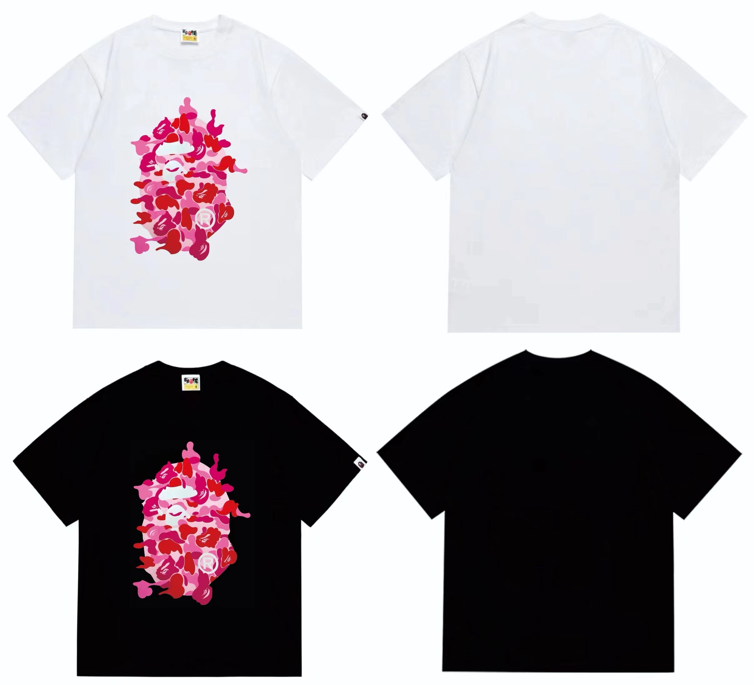 Red ABC camo rebuild big apeman head tshirt