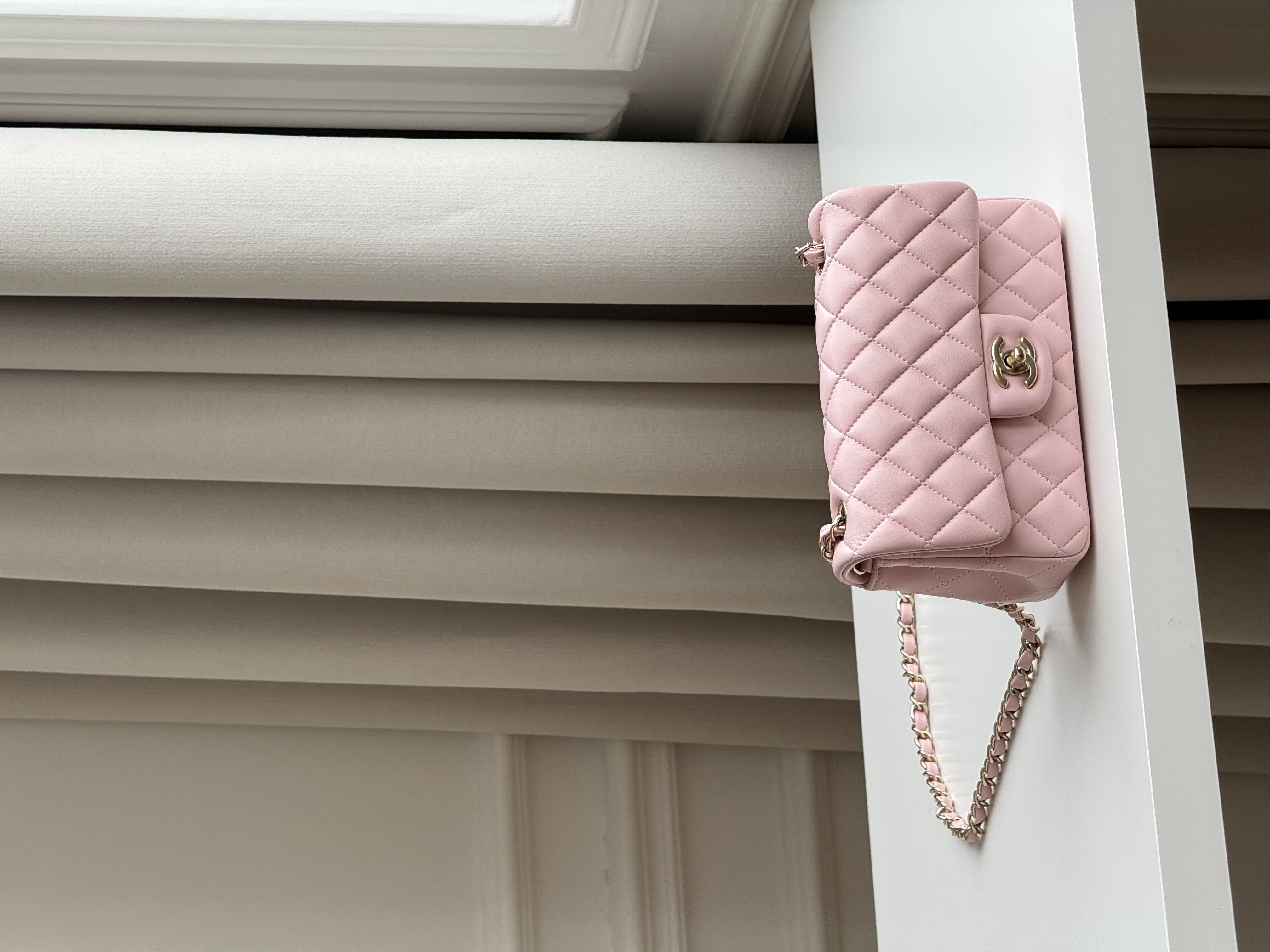 Chanel Sakura Pink Caviar Leather Classic Flap Silver CC Chain Bag