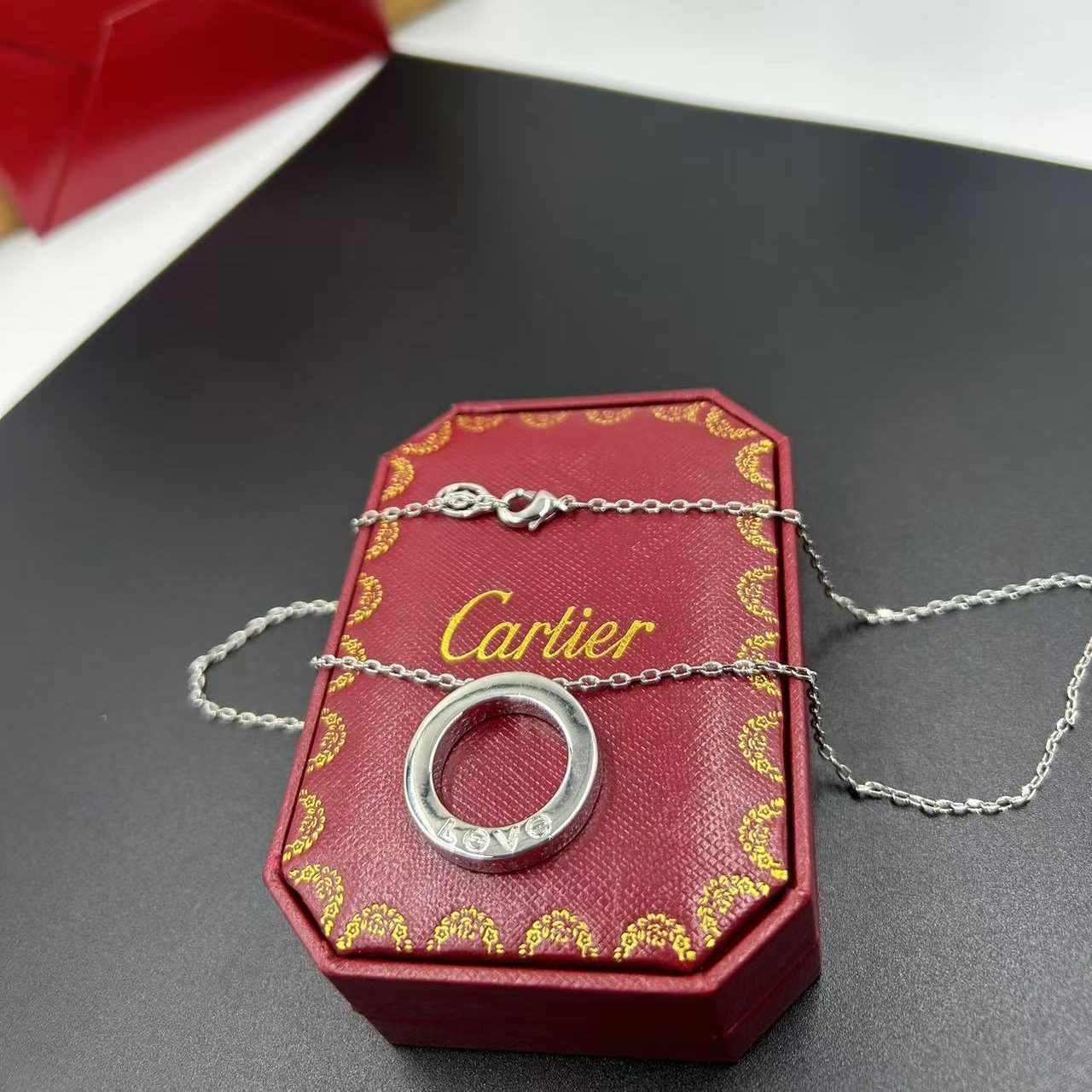 CARTIER LOVE SERIES CIRCULAR PENDANT NECKLACE