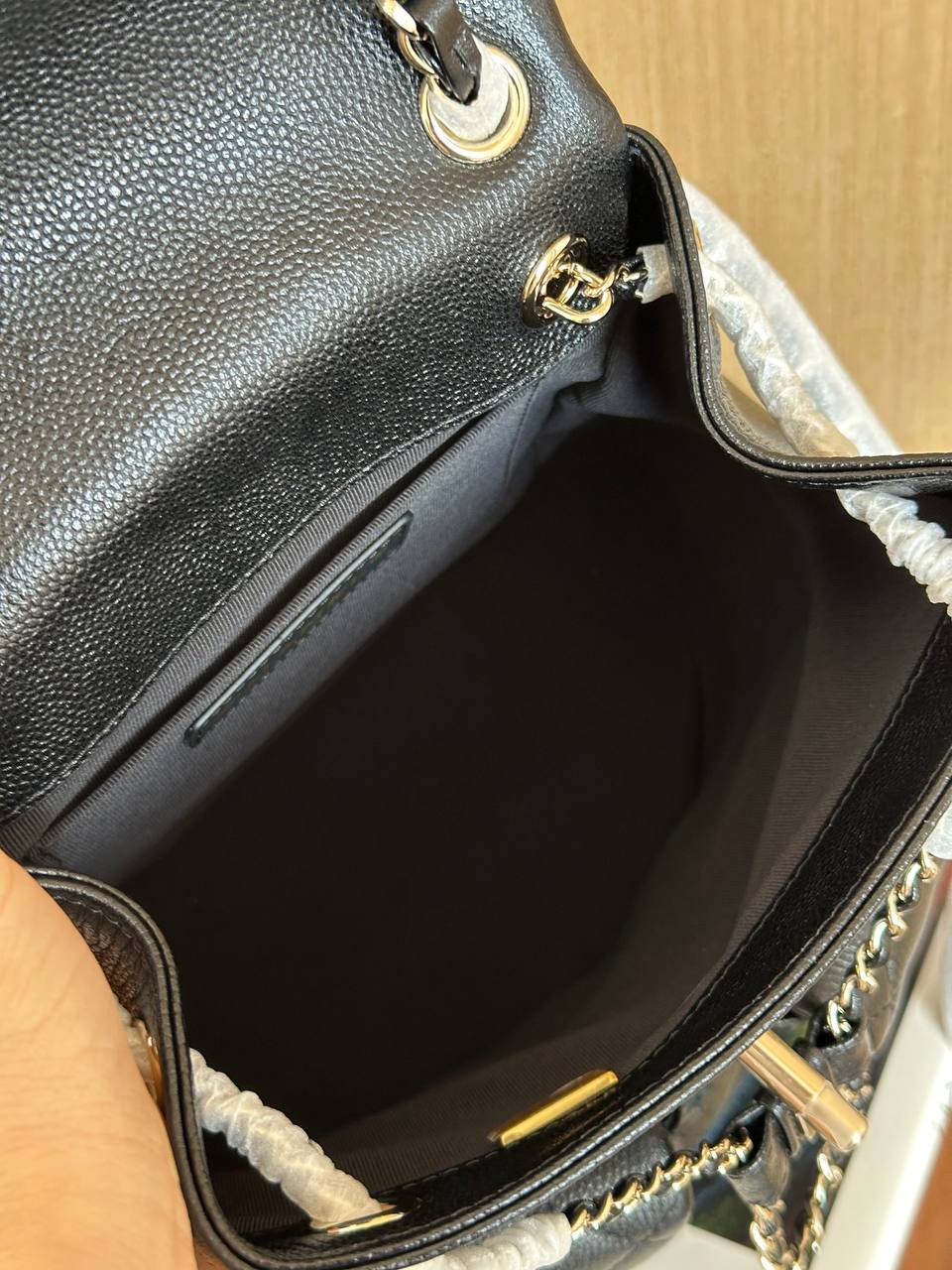 Chanel Black Caviar Leather Multi-pocket Mini Backpack